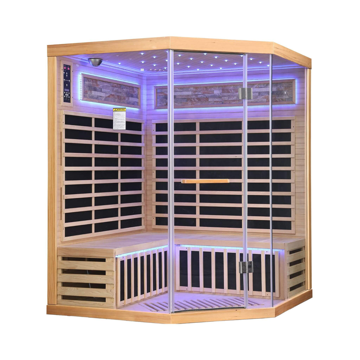 Thermora Aura Premium Canadian Hemlock Pentagonal Indoor Infrared Sauna Room With Glass Front - photo 10