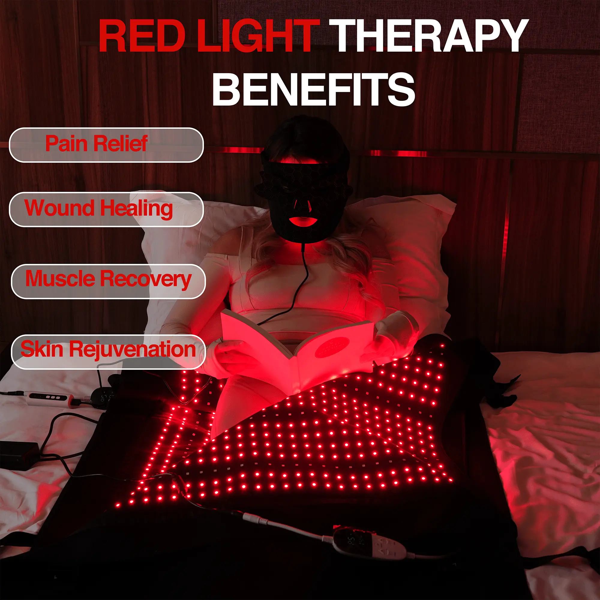 Icedragon Red Infrared Light Therapy Mat with Goggles