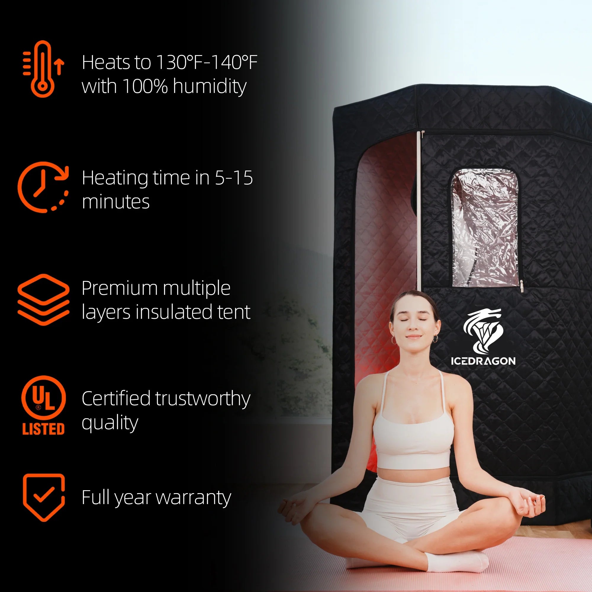 GlowSteam™ Red Light Portable Steam Sauna