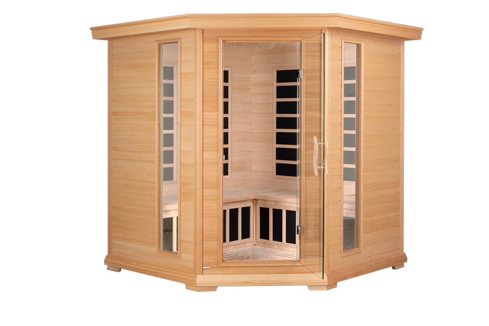 Blisspod Vienna Corner 4-5 Person Far Infrared Sauna | Canadian Hemlock | Low EMF