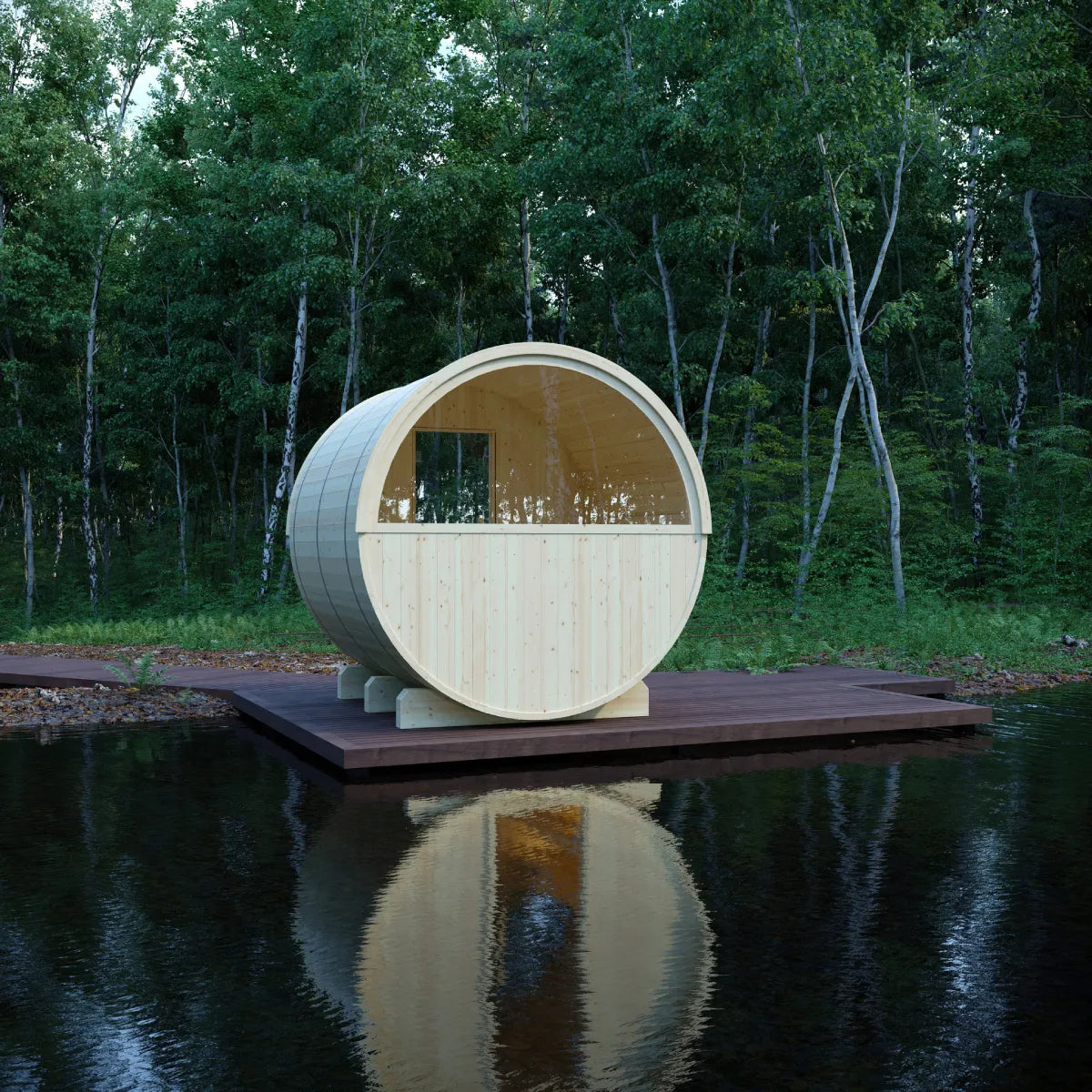 Helsinki Finnish Barrel Sauna with Terrace and WiFi Heater