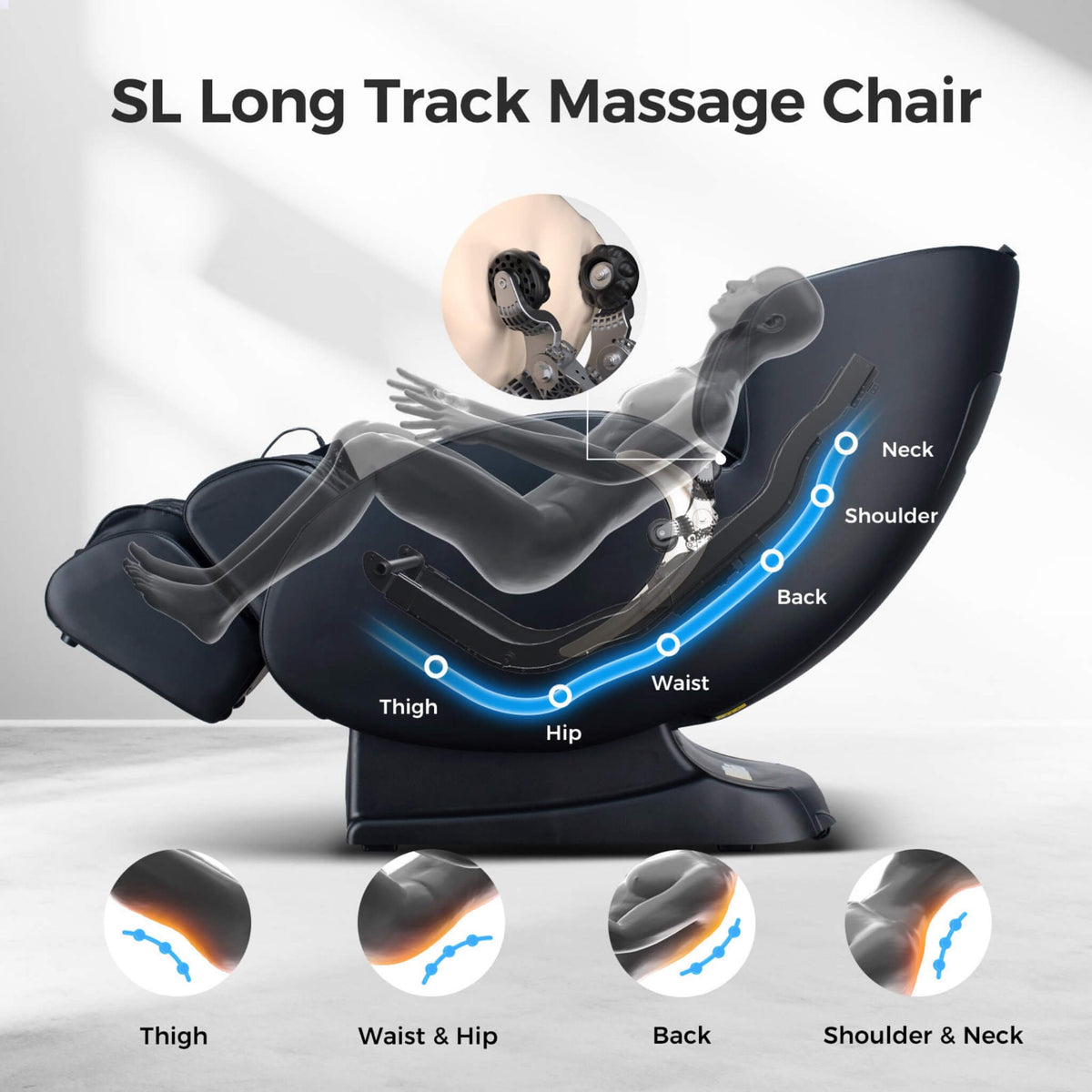Bosscare Full Body 3D Zero Gravity Shiatsu Recliner Massage Chair With App - photo 7