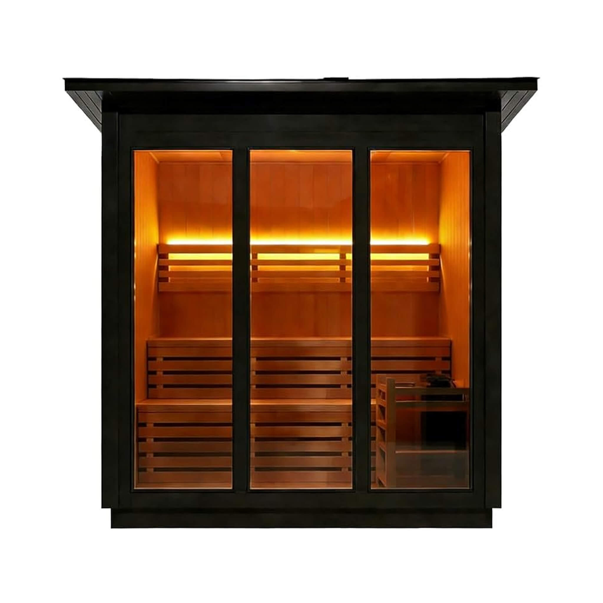 Custom 4-Person Luxury Spruce Outdoor Steam Sauna With Heater and Stones