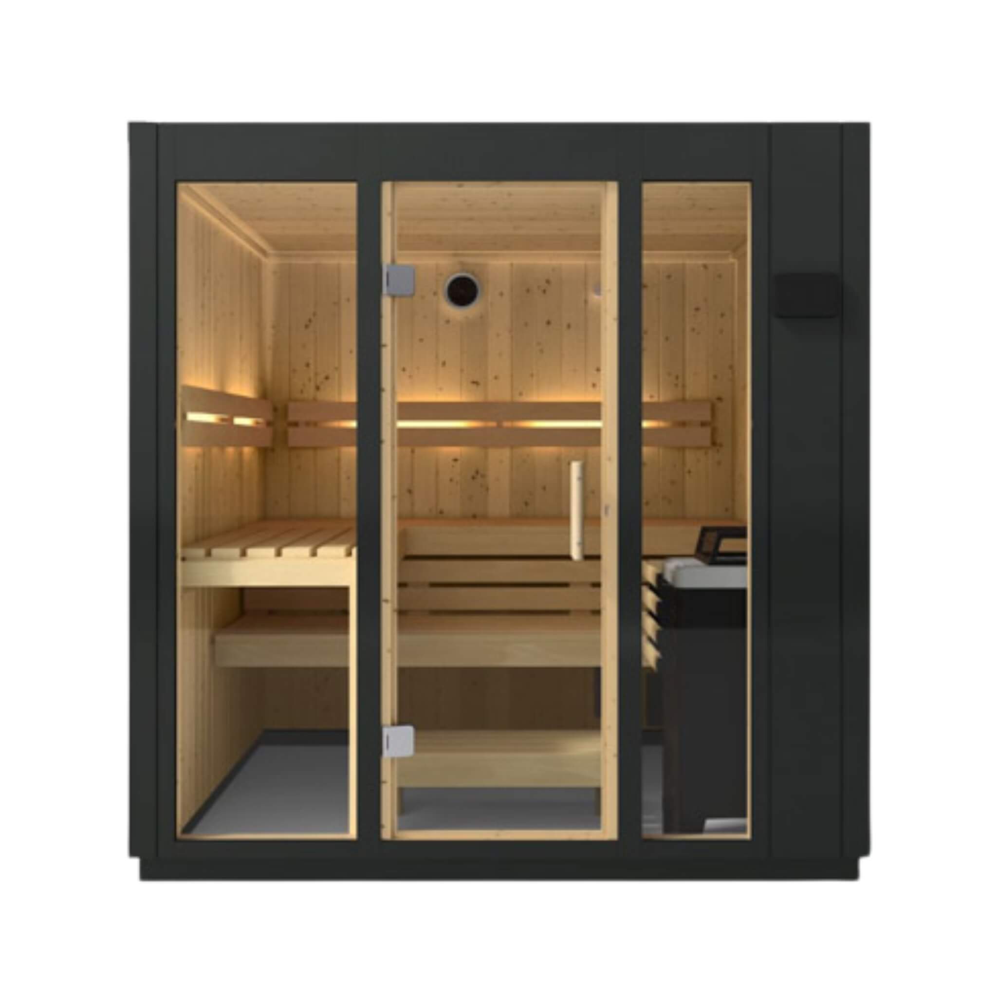 Kohler C1 Indoor Graphite Gray Freestanding Alcove Design Sauna Kit