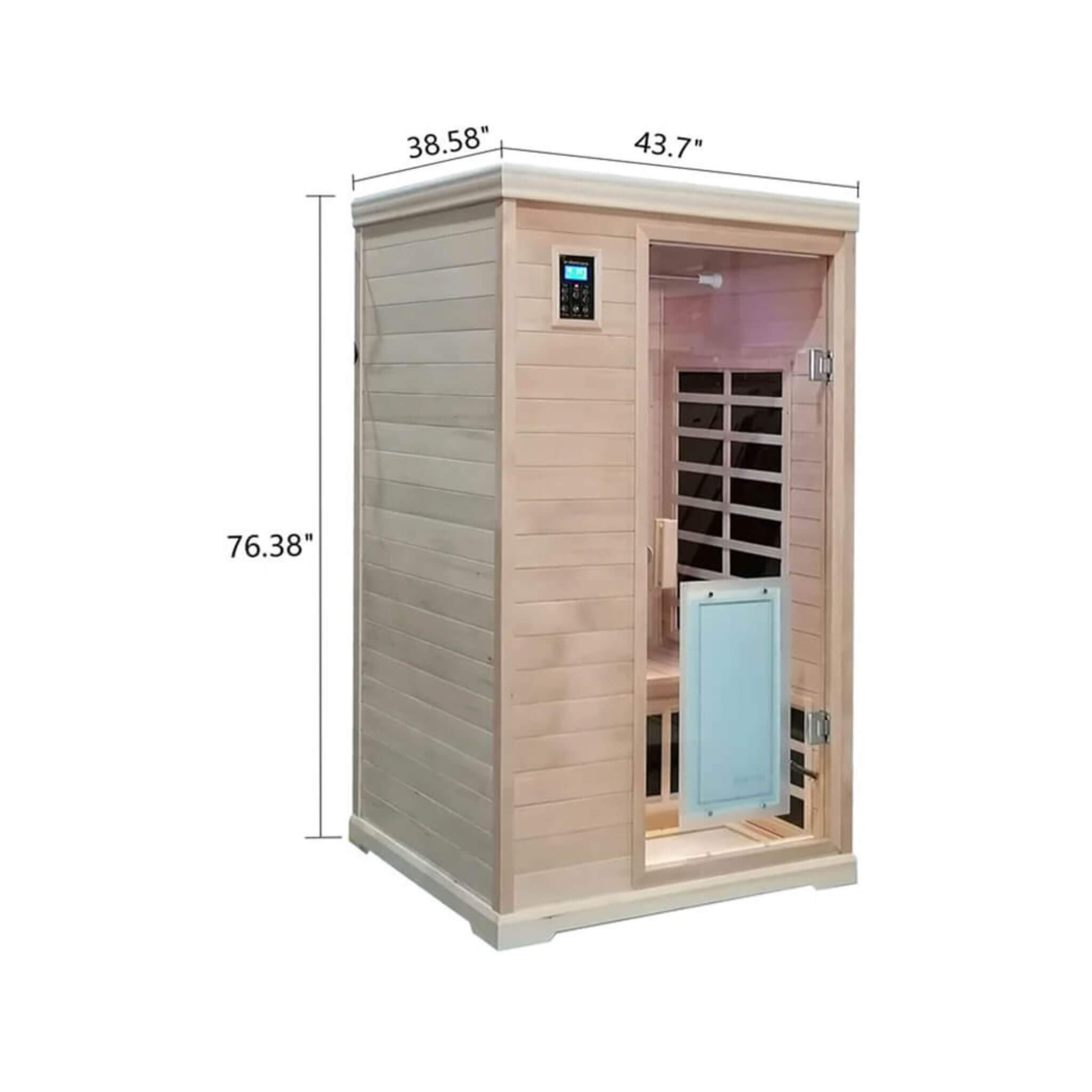 Thermora Ivara Luxury 2-Person Hemlock Wood FAR Infrared Sauna Room W/ Glass Door, 1750W