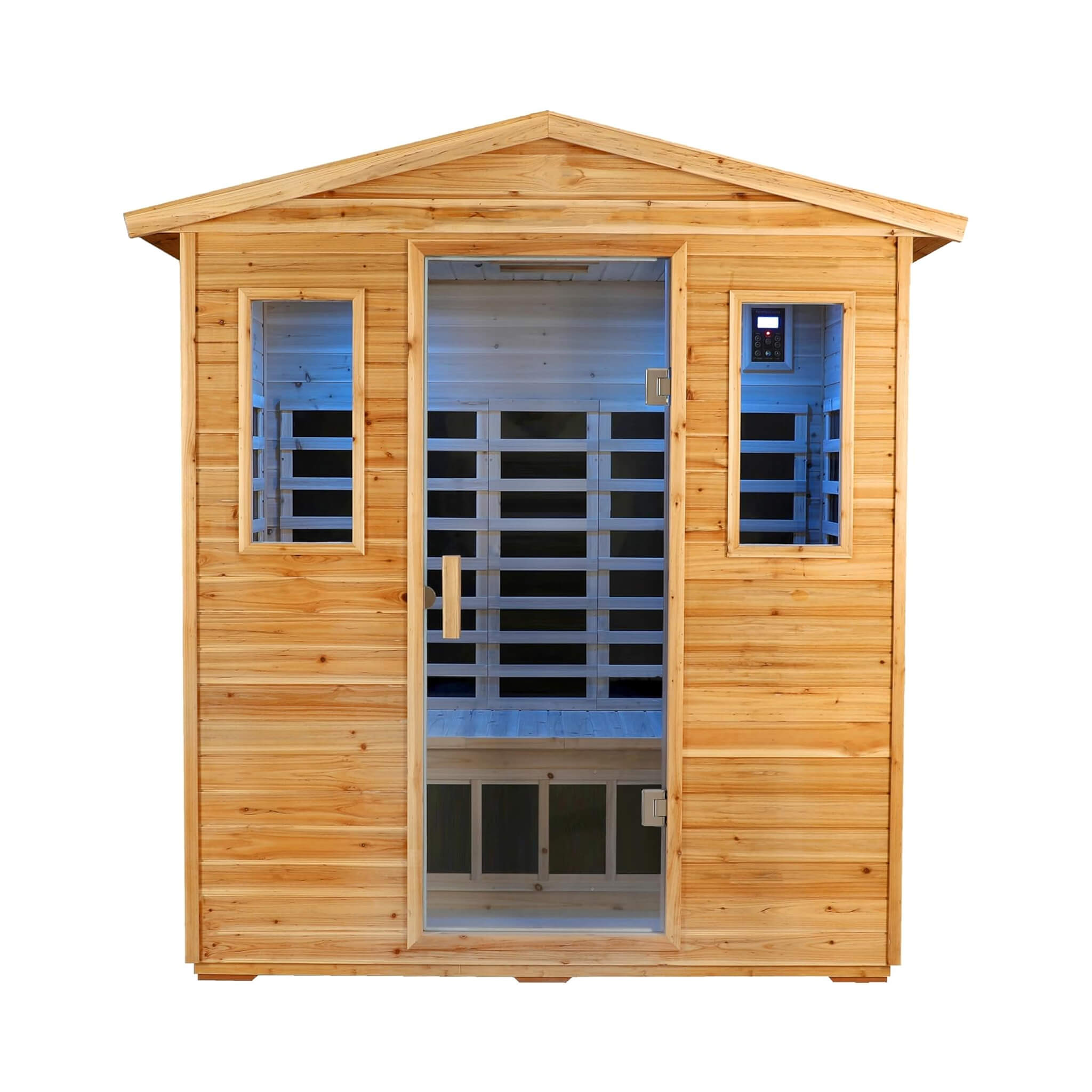 Thermora Kora Deluxe 3-Person Outdoor Full Spectrum Low EMF Infrared Home Sauna With Bluetooth Speakers And LED Reading Light