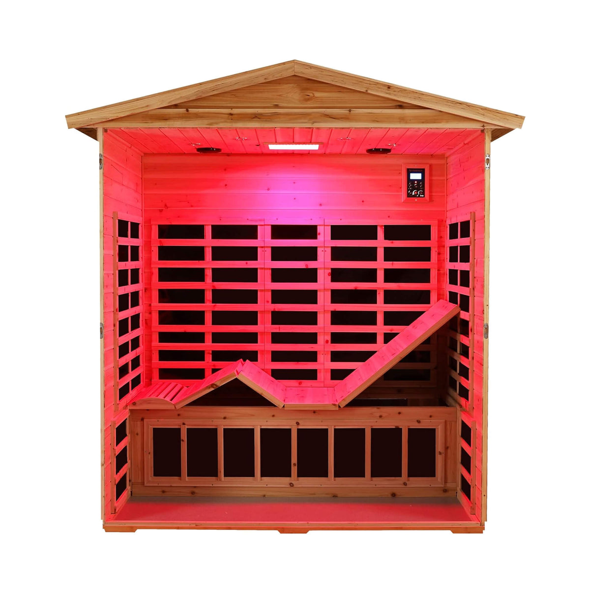 Thermora Kora Deluxe 3-Person Outdoor Full Spectrum Low EMF Infrared Home Sauna With Bluetooth Speakers And LED Reading Light