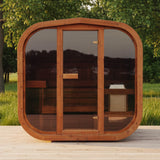 Premium 4-Person Outdoor Scandinavian ThermoWood Cube Sauna Kit With LED Lighting