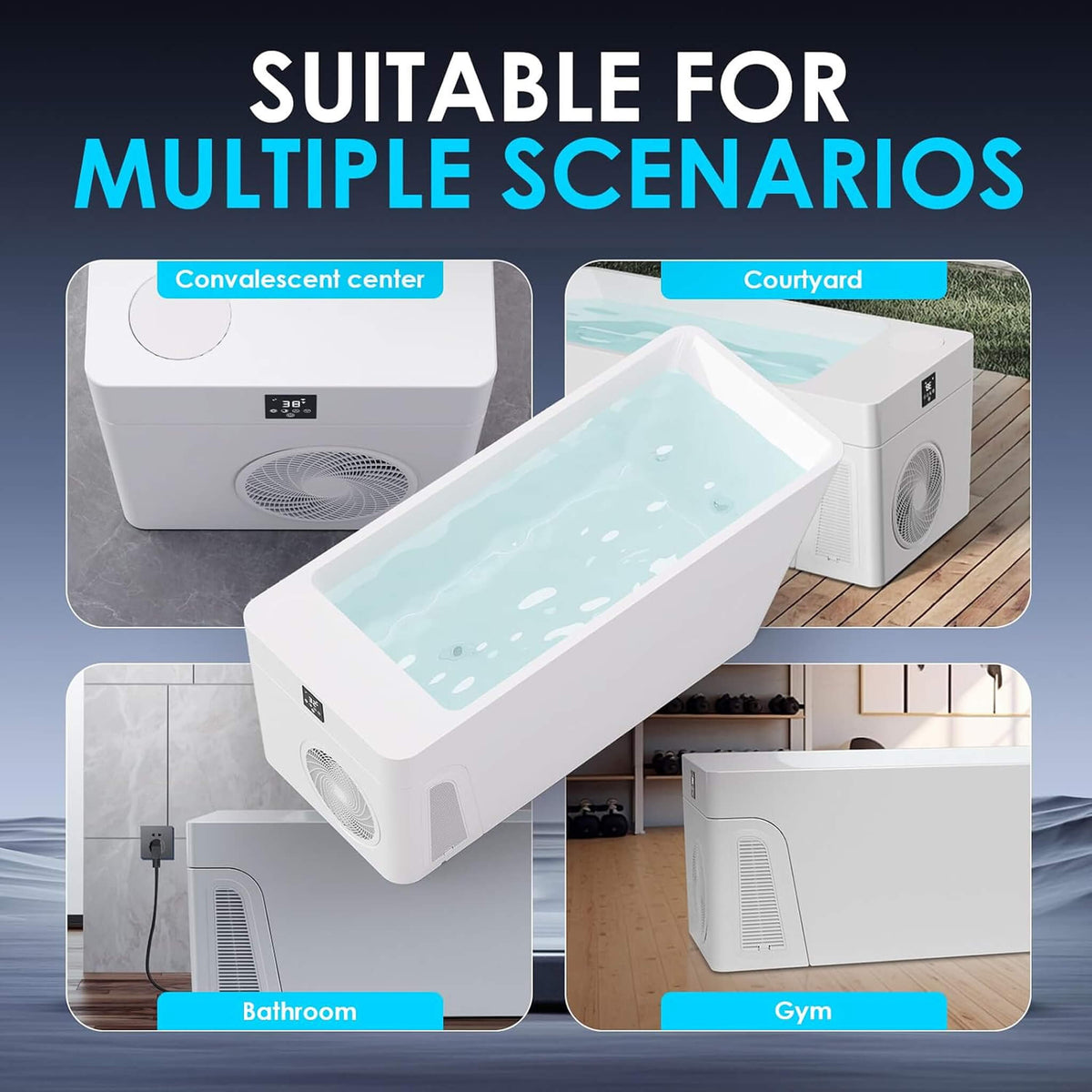 Canadian Spa Company CSC Smart 1-Piece Freestanding Full-Body All-In-One Cold Plunge Tub With Built-In Water Chiller (SAK56280)