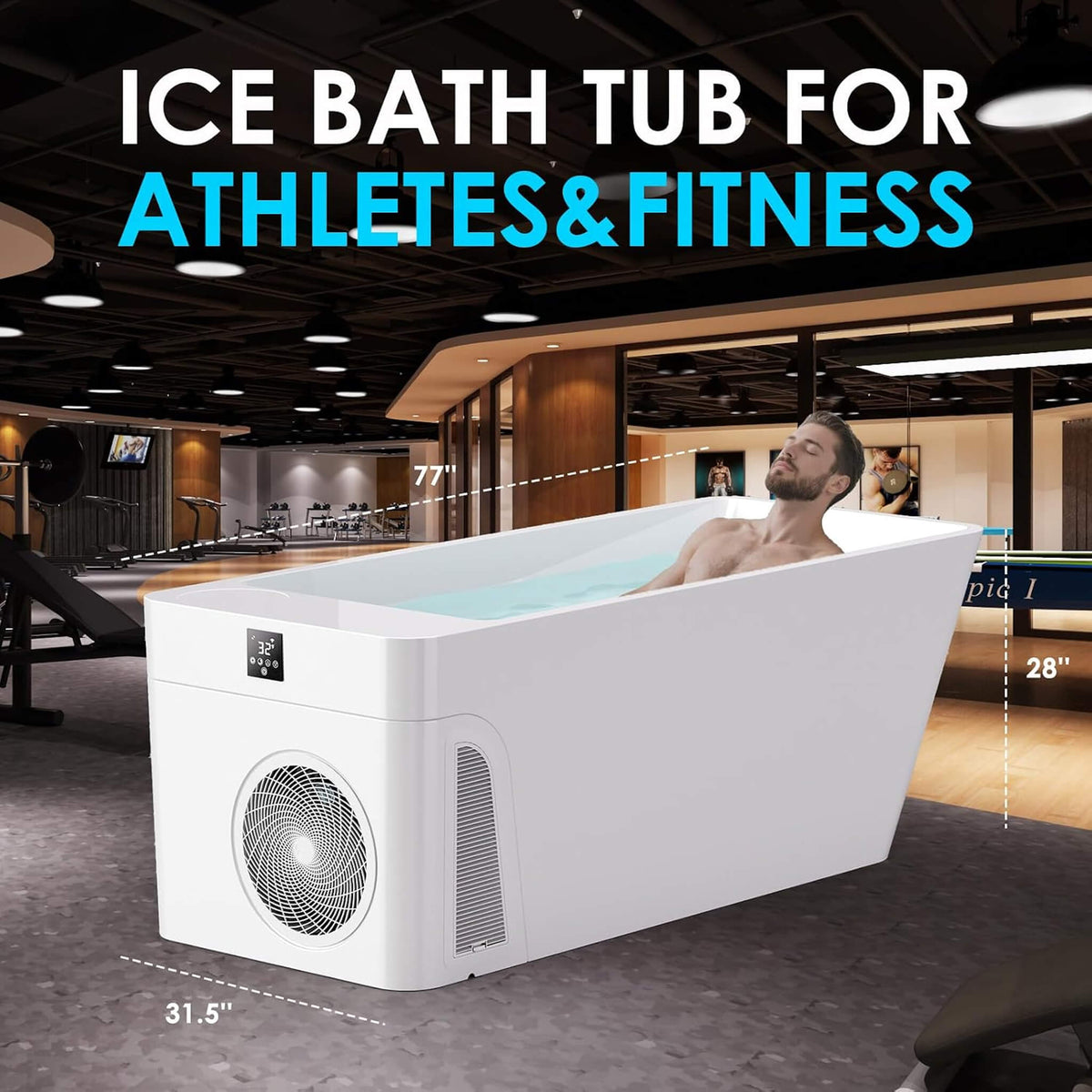 Canadian Spa Company CSC Smart 1-Piece Freestanding Full-Body All-In-One Cold Plunge Tub With Built-In Water Chiller (SAK56280)