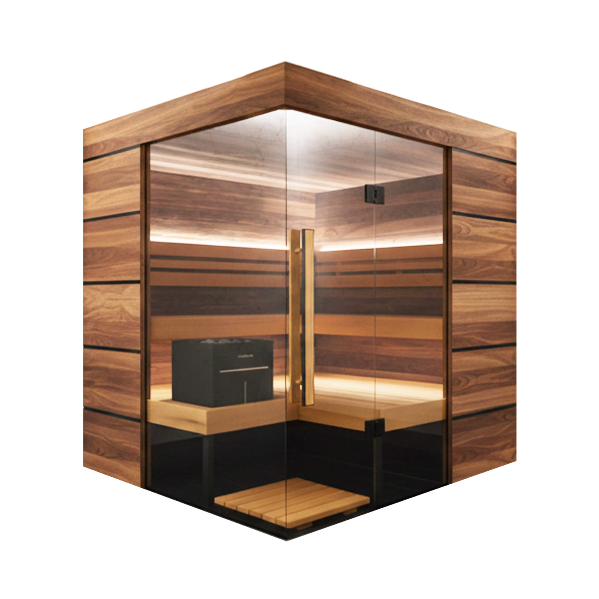 ThermaSol Astra 4-Person Indoor Semi-Panoramic Glass Sauna Cabin