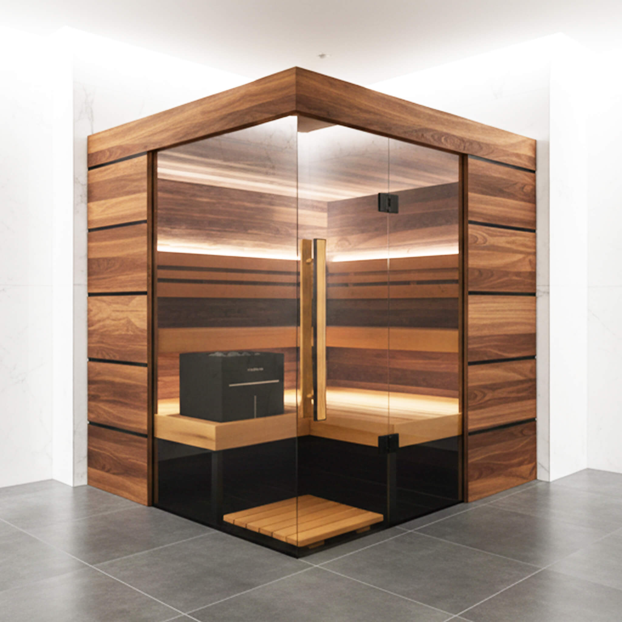 ThermaSol Astra 4-Person Indoor Semi-Panoramic Glass Sauna Cabin