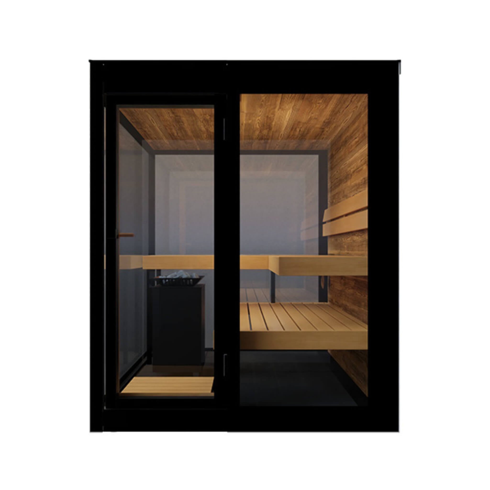 ThermaSol Vue 4-Person Outdoor Mirrored Glass Sauna Cabin