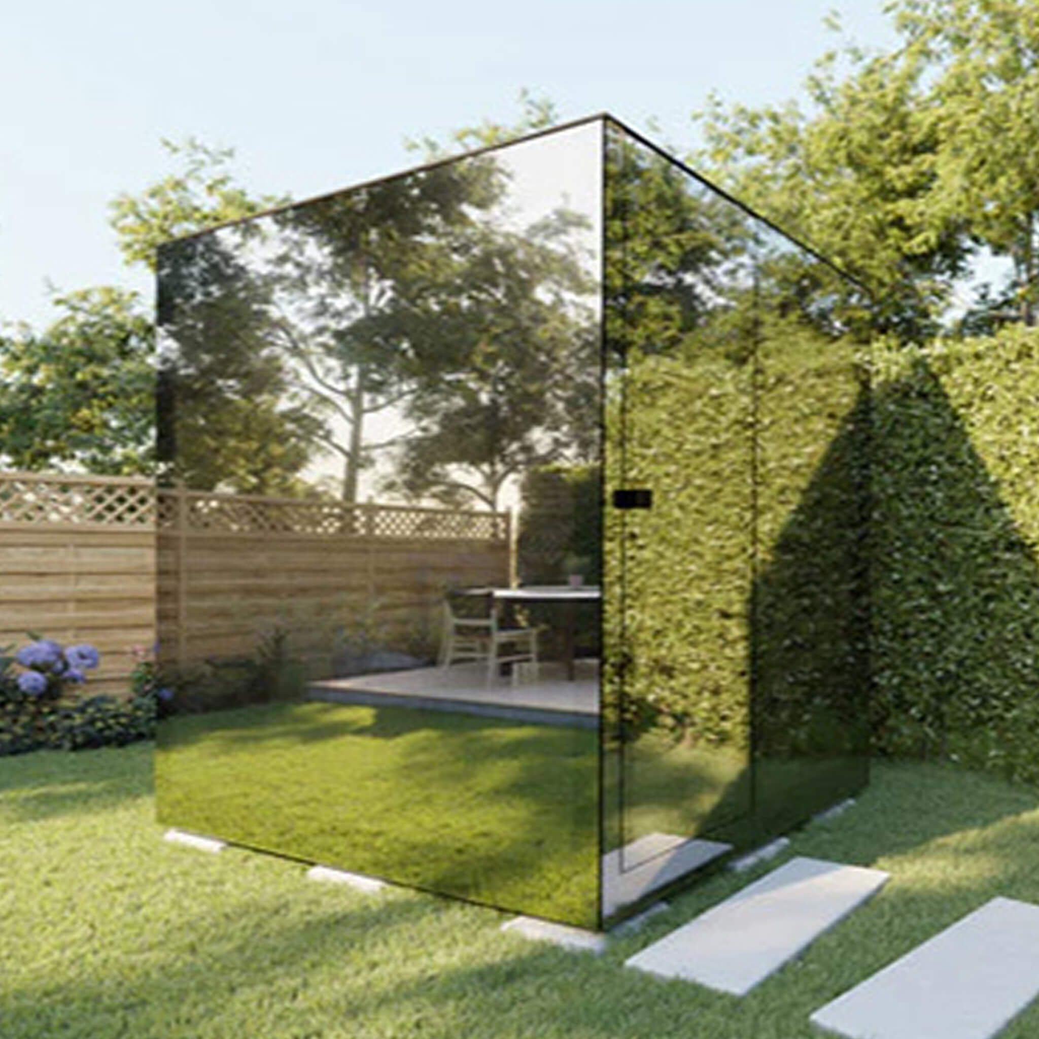 ThermaSol Vue 4-Person Outdoor Mirrored Glass Sauna Cabin