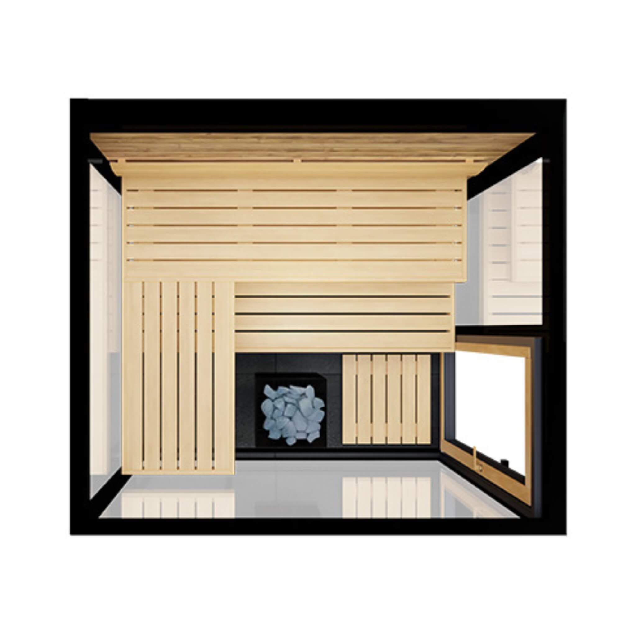 ThermaSol Vue 4-Person Outdoor Mirrored Glass Sauna Cabin