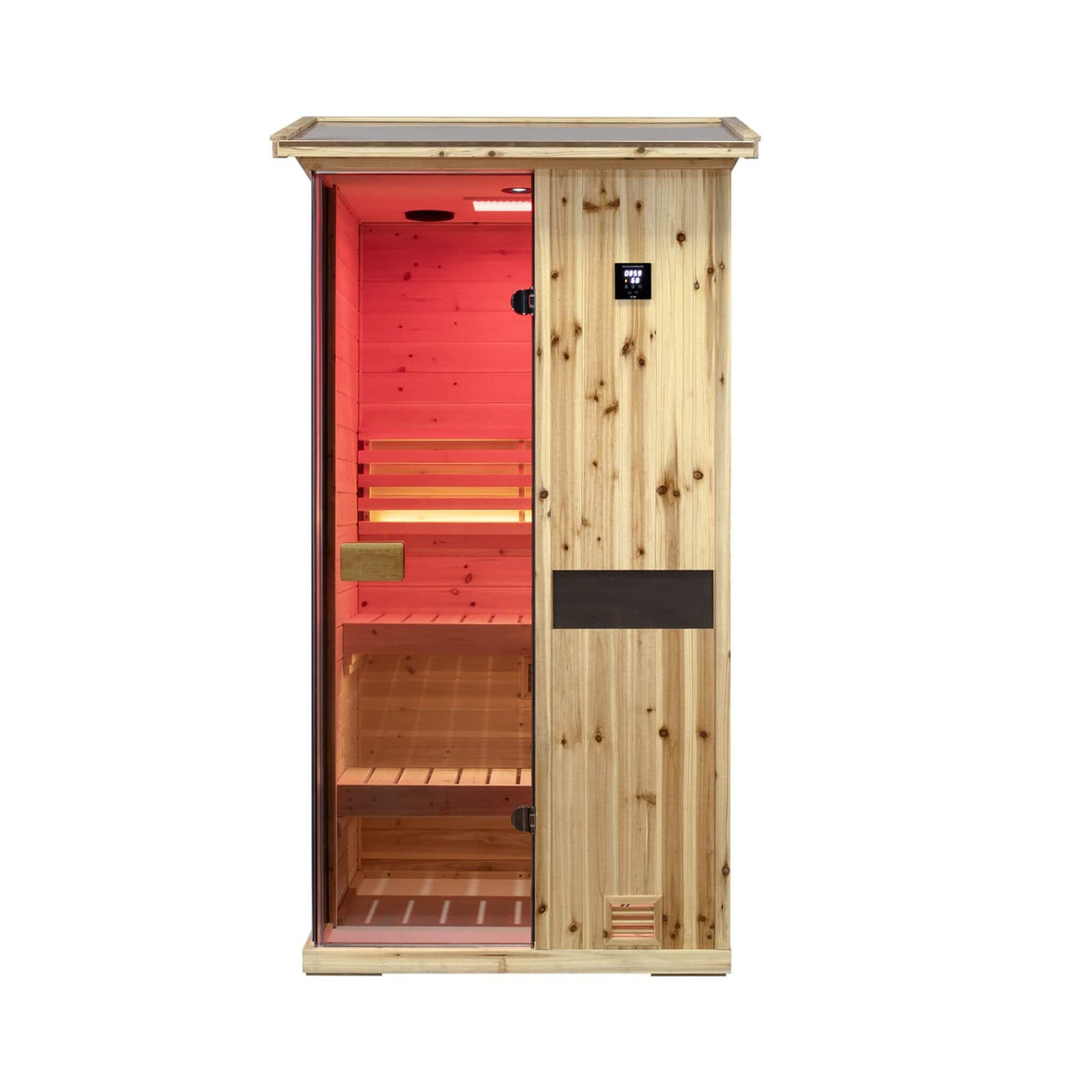 Thermora Nova 1-Person Outdoor Weather-Resistant Traditional Wooden Steam Sauna Room