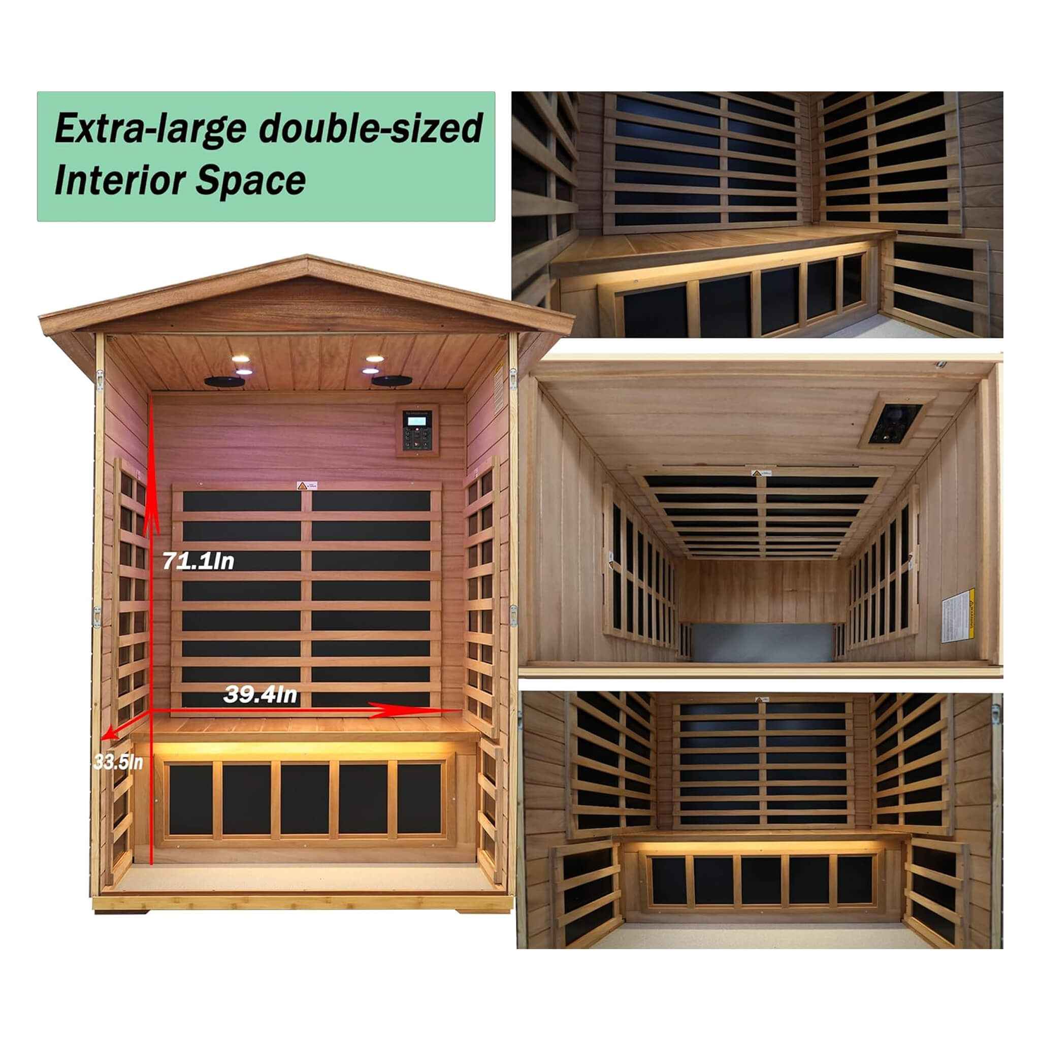 Thermora Ignis 2-Person Ultra-Low EMF Mahogany Outdoor Infrared Sauna With Bluetooth Speakers