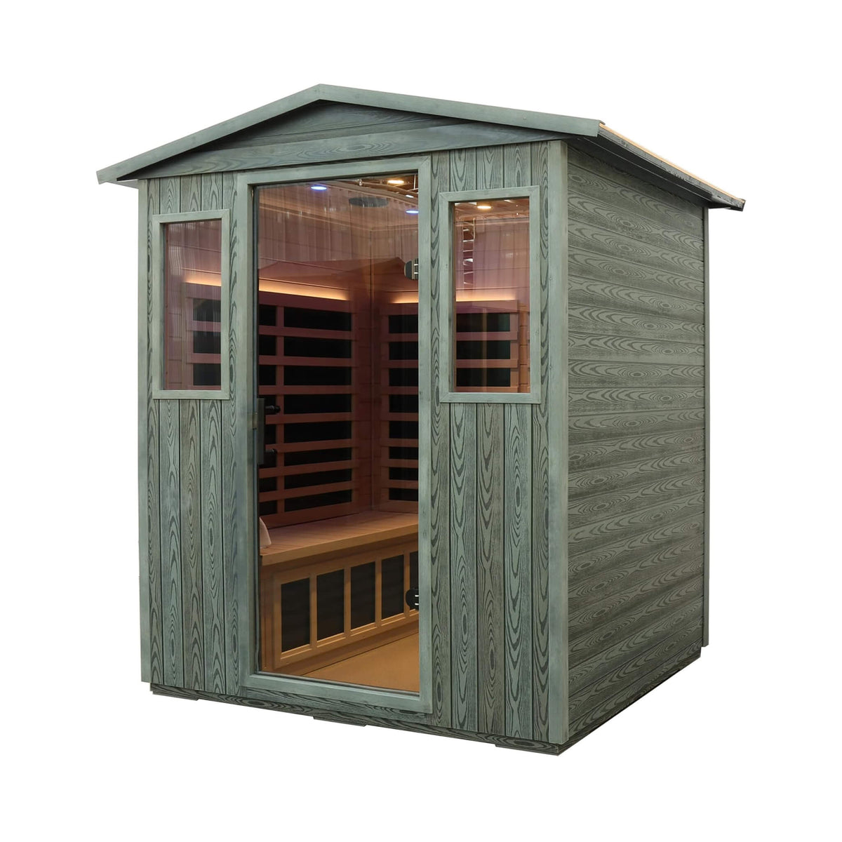 Thermora Eterna 4-Person Full-Spectrum Low EMF Carbonized Composite Infrared Sauna Room With Bluetooth Speakers