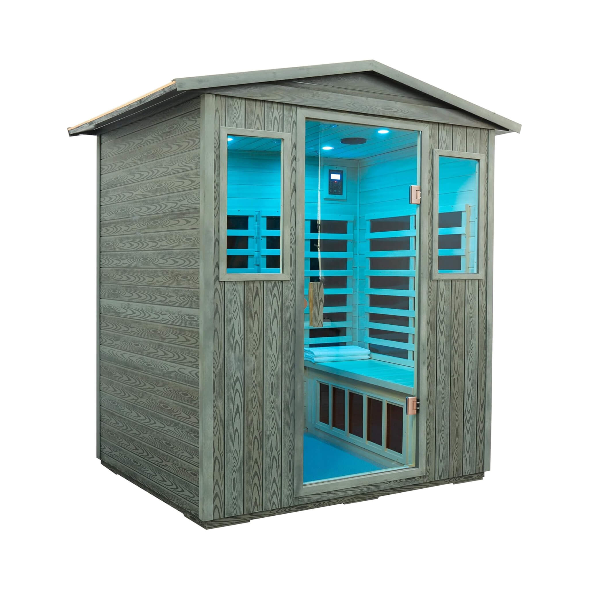 Thermora Eterna 4-Person Full-Spectrum Low EMF Carbonized Composite Infrared Sauna Room With Bluetooth Speakers