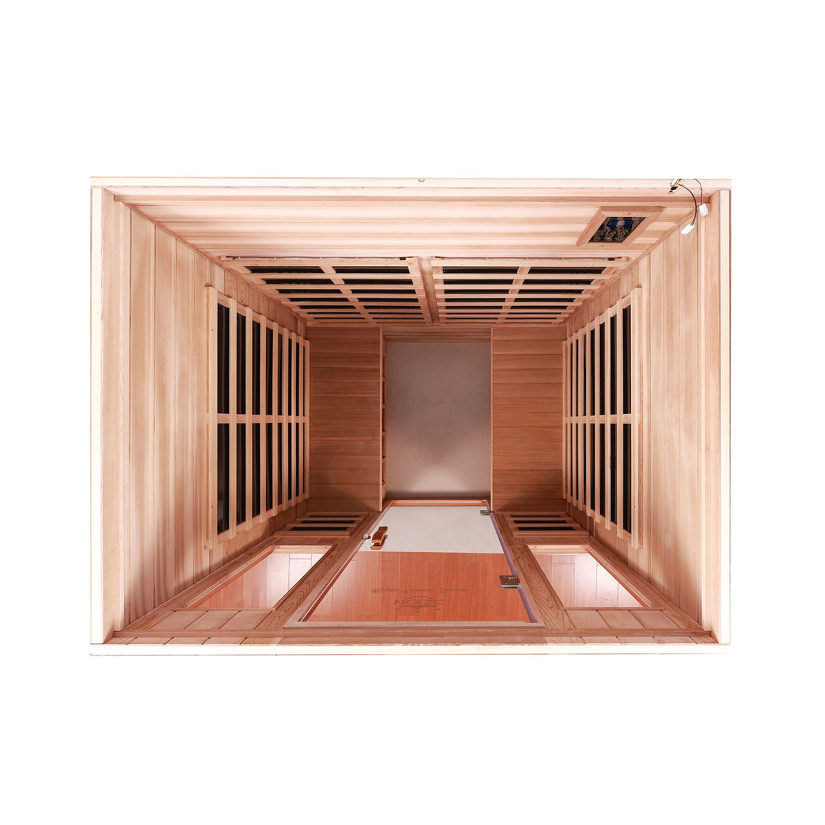 Thermora Kairo 4-Person Outdoor Infrared Hemlock Sauna With Tempered Glass Door