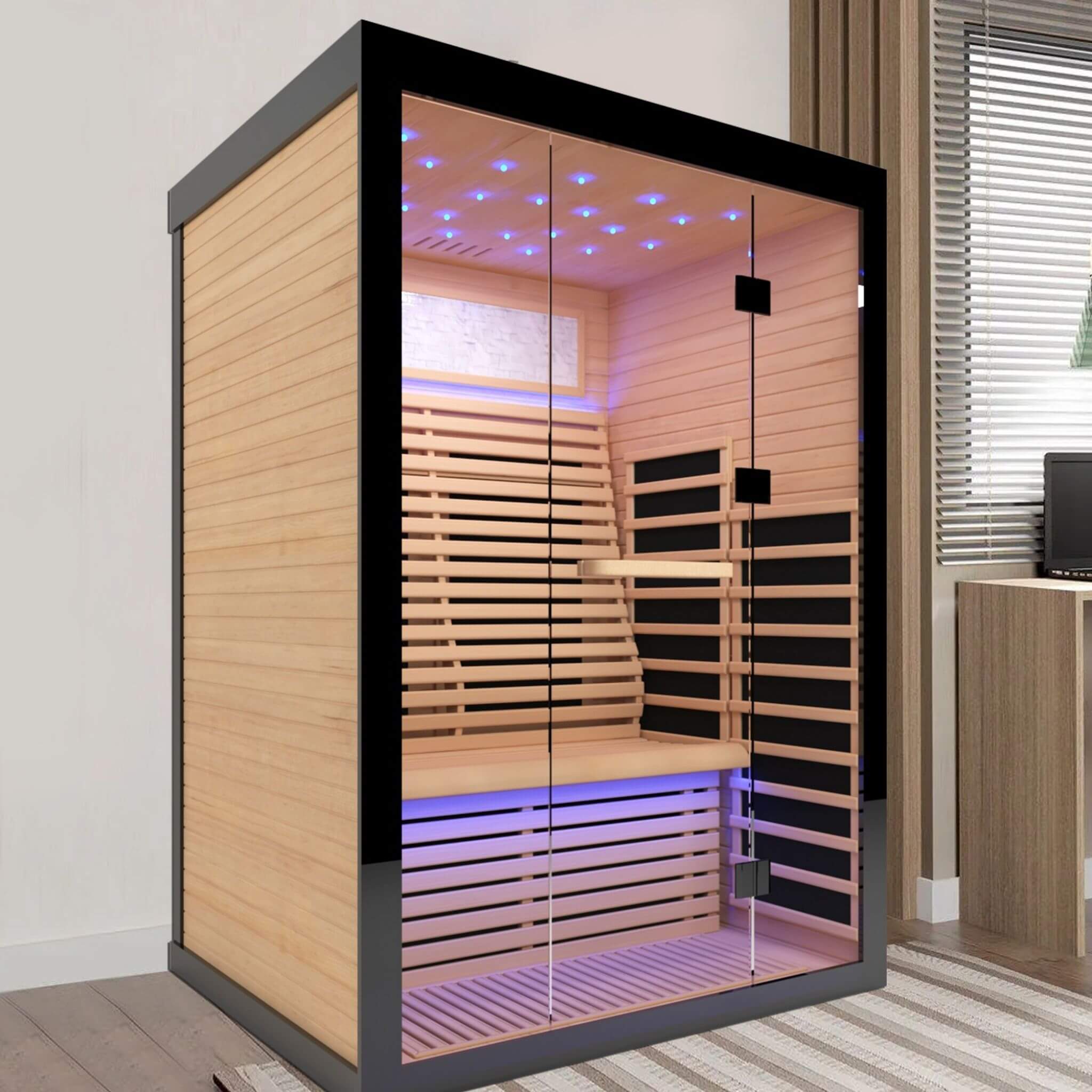 Thermora Vapor Luxury 2-Person Canadian Hemlock Wood Far Infrared Home Sauna