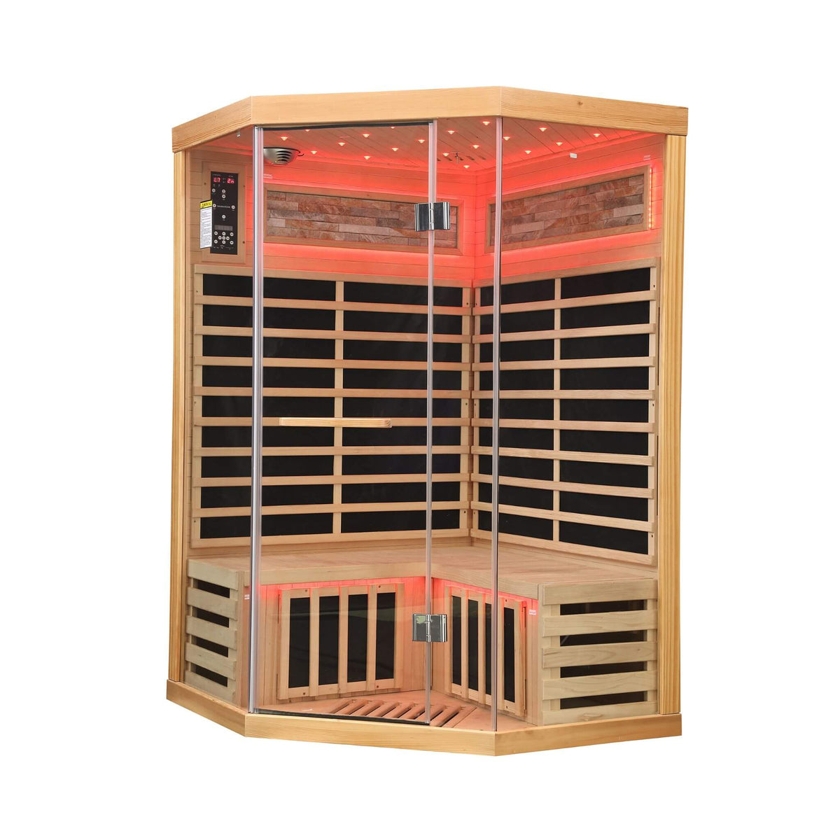 Thermora Ember Premium Canadian Hemlock 2-Person Indoor Infrared Sauna Room With Glass Front - photo 11