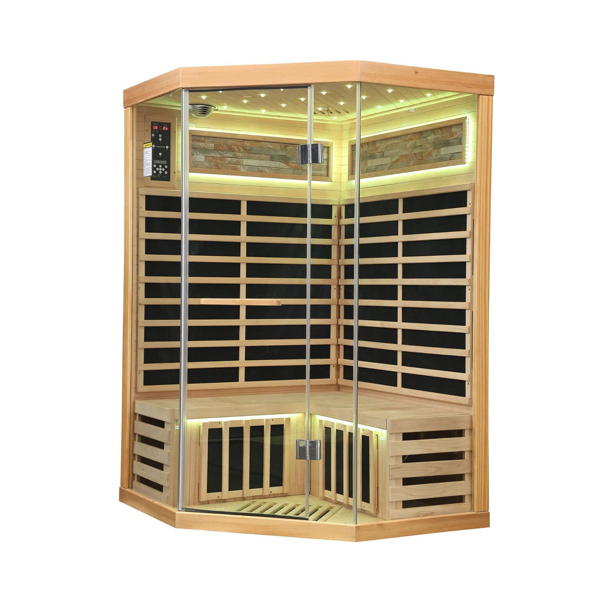 Thermora Ember Premium Canadian Hemlock 2-Person Indoor Infrared Sauna Room With Glass Front - photo 14