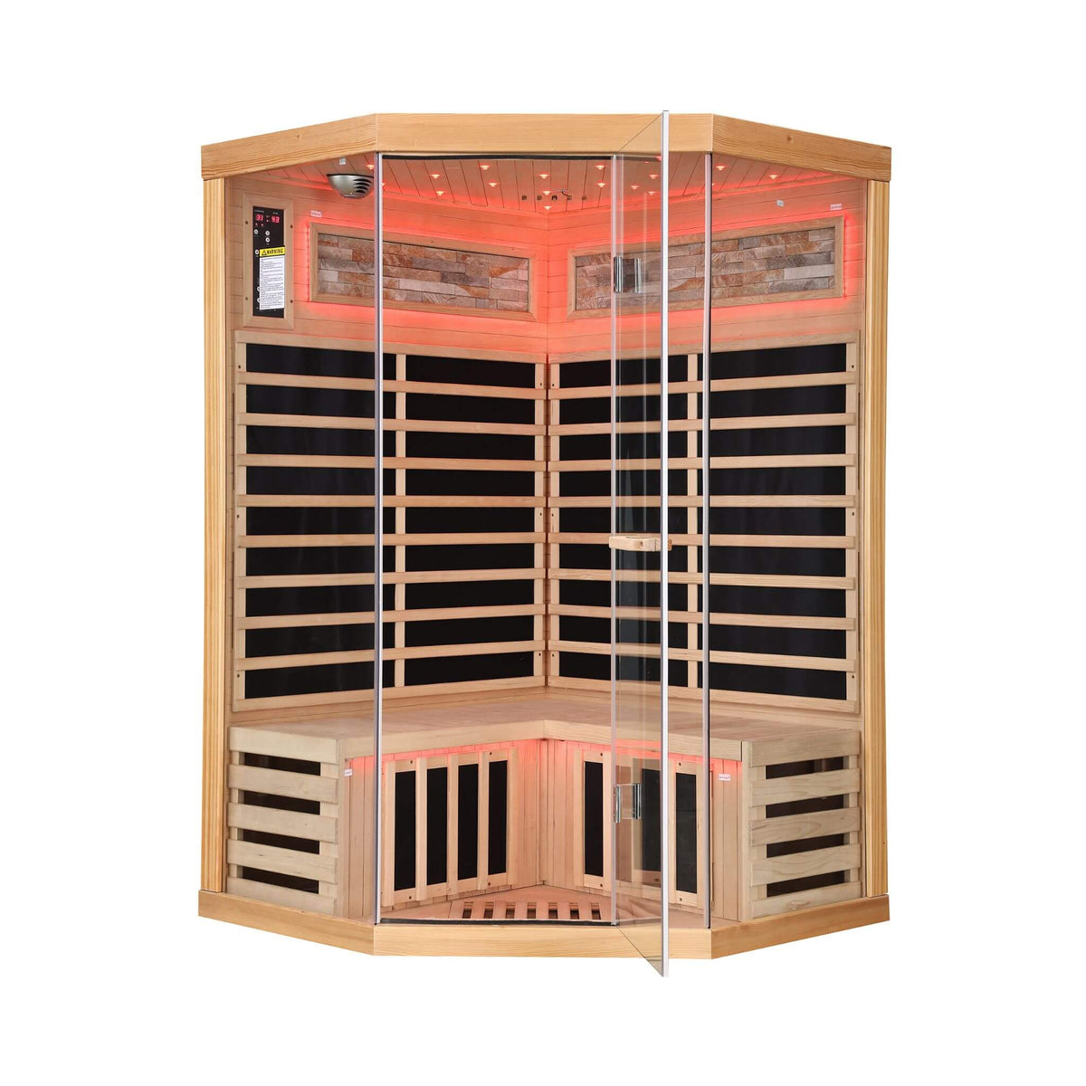 Thermora Ember Premium Canadian Hemlock 2-Person Indoor Infrared Sauna Room With Glass Front - photo 12