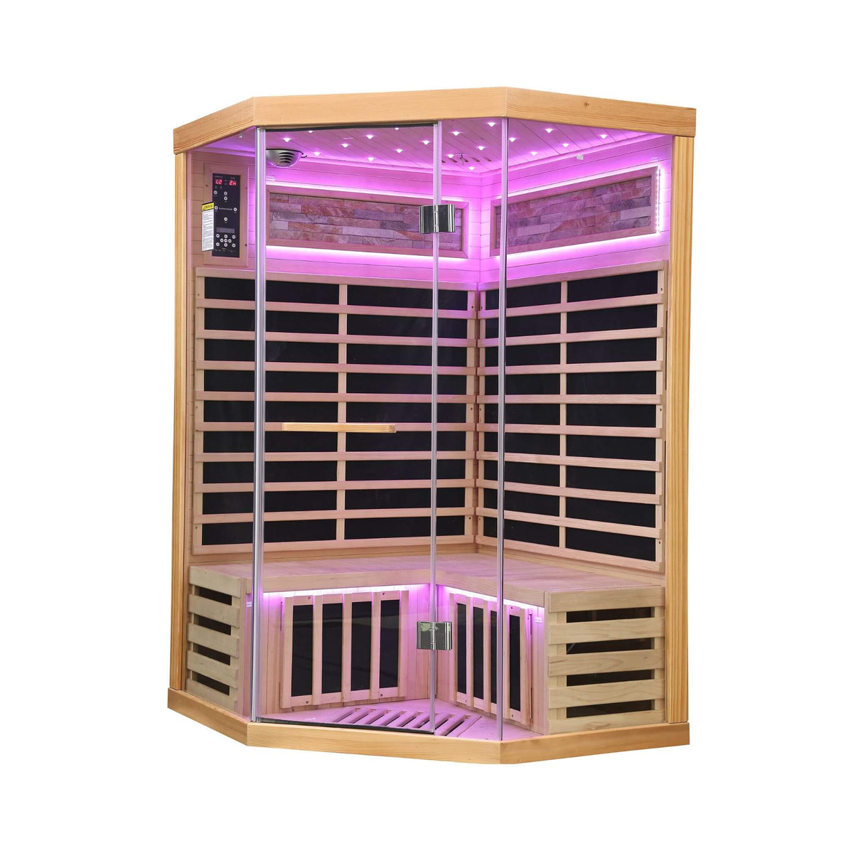 Thermora Ember Premium Canadian Hemlock 2-Person Indoor Infrared Sauna Room With Glass Front - photo 9