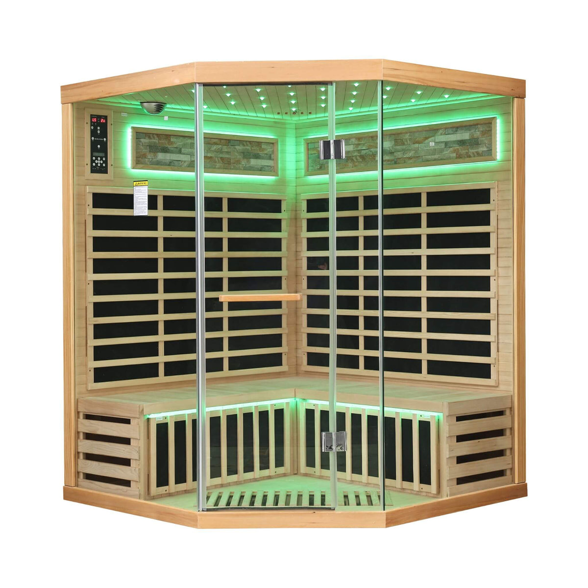 Thermora Aura Premium Canadian Hemlock Pentagonal Indoor Infrared Sauna Room With Glass Front - photo 13