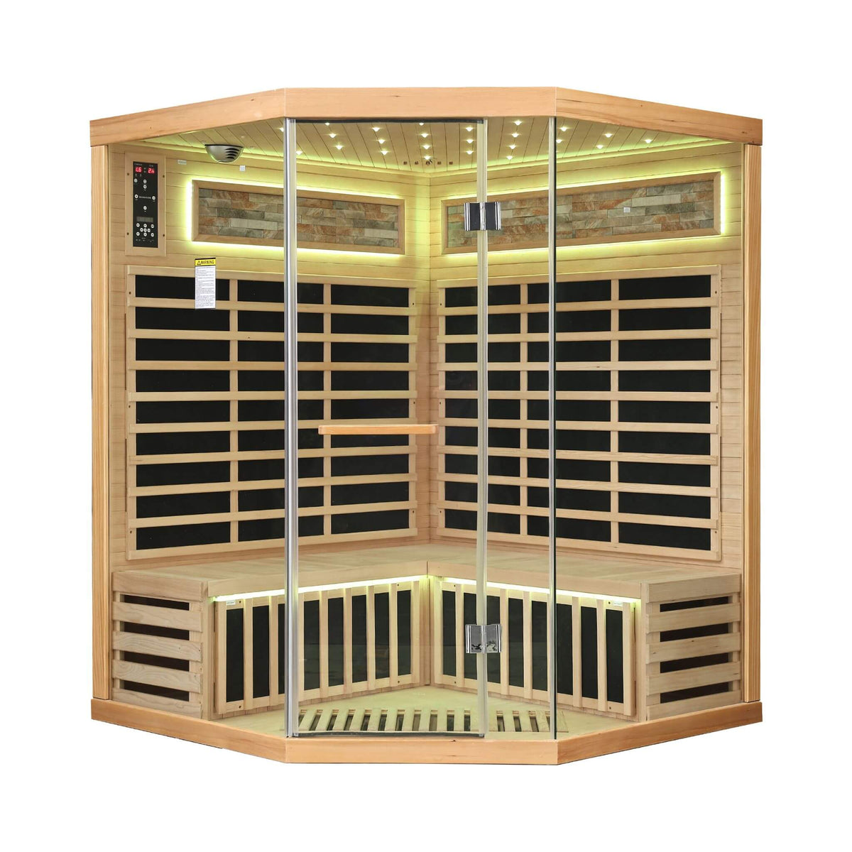 Thermora Aura Premium Canadian Hemlock Pentagonal Indoor Infrared Sauna Room With Glass Front - photo 12