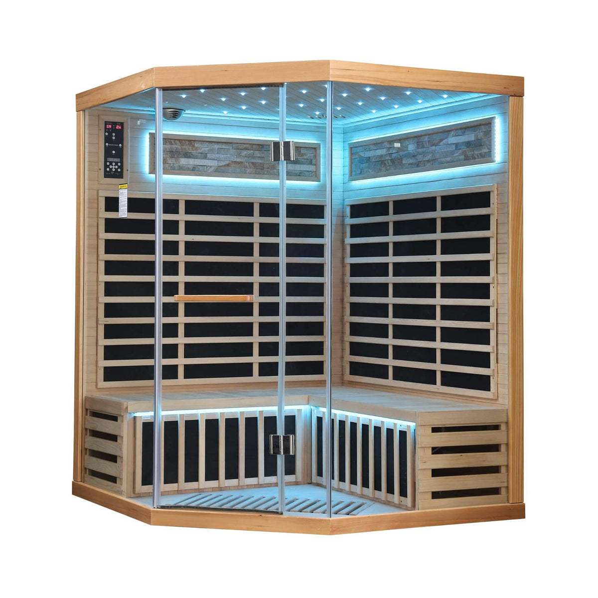 Thermora Aura Premium Canadian Hemlock Pentagonal Indoor Infrared Sauna Room With Glass Front - photo 7