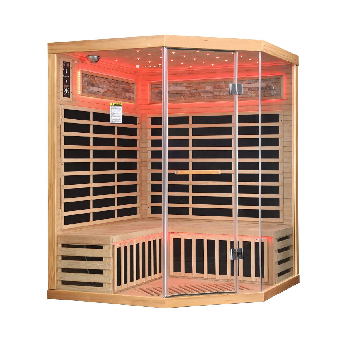 Thermora Aura Premium Canadian Hemlock Pentagonal Indoor Infrared Sauna Room With Glass Front - photo 11