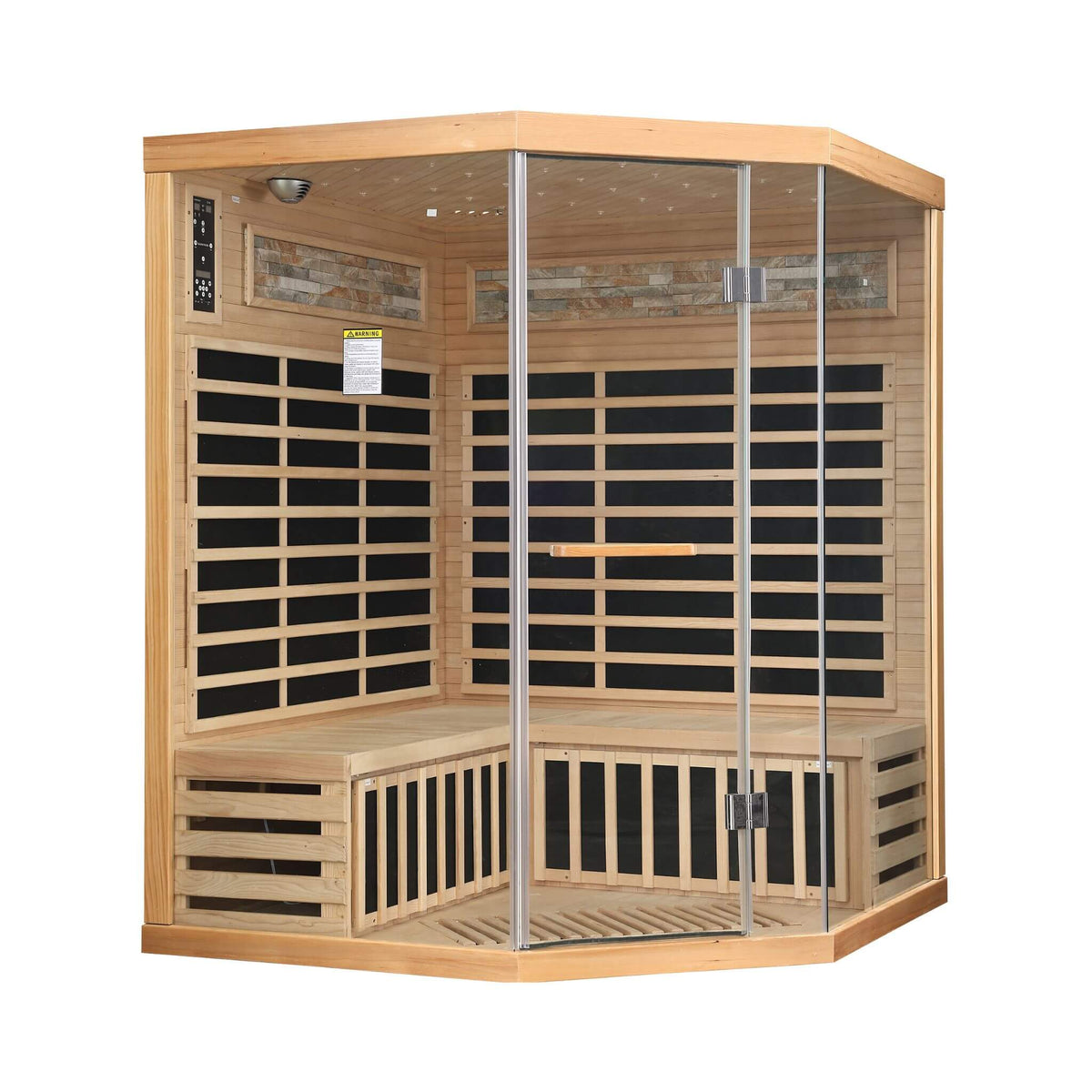 Thermora Aura Premium Canadian Hemlock Pentagonal Indoor Infrared Sauna Room With Glass Front - photo 9