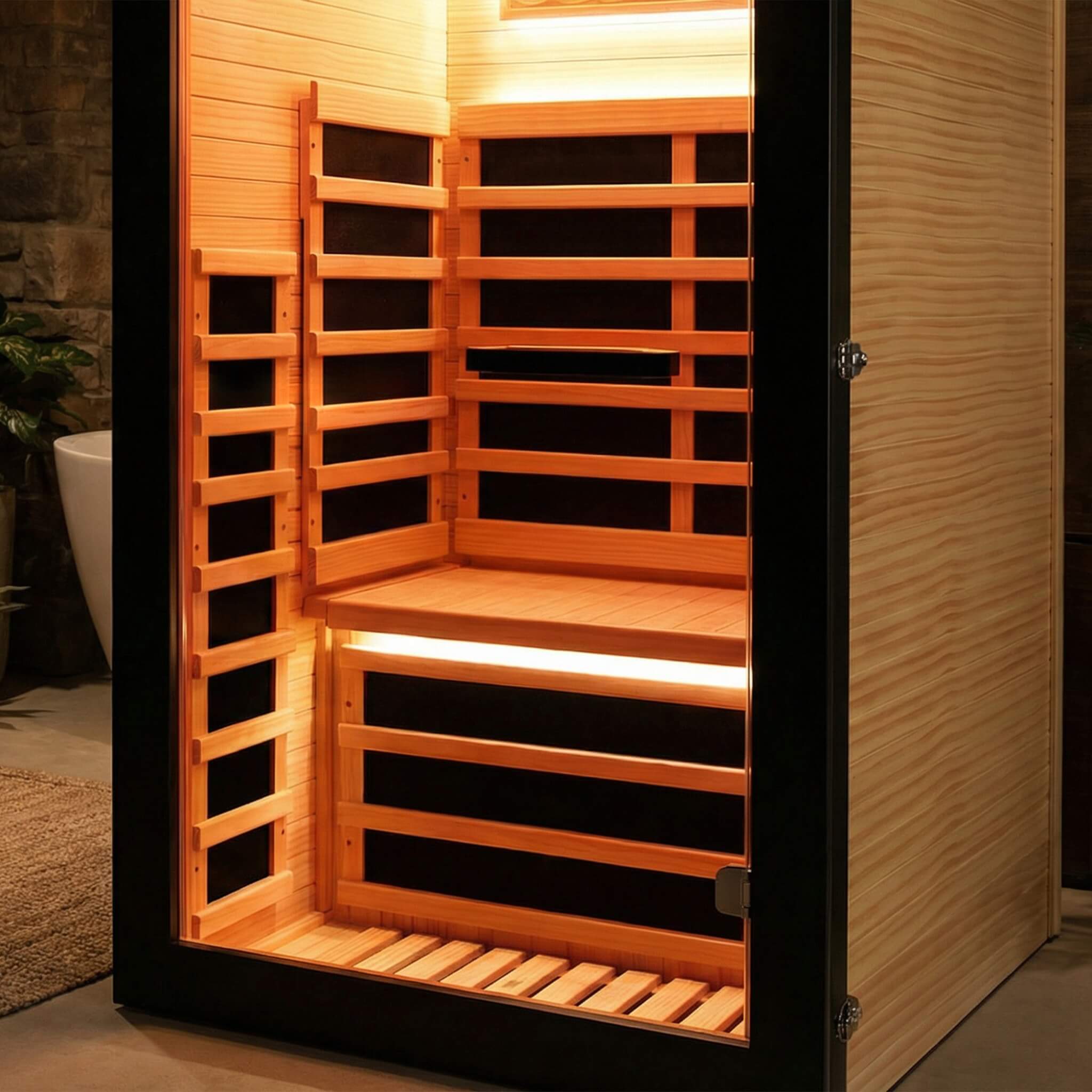 Thermora Solara Single-Person Chilean Pine Infrared Sauna Cabin