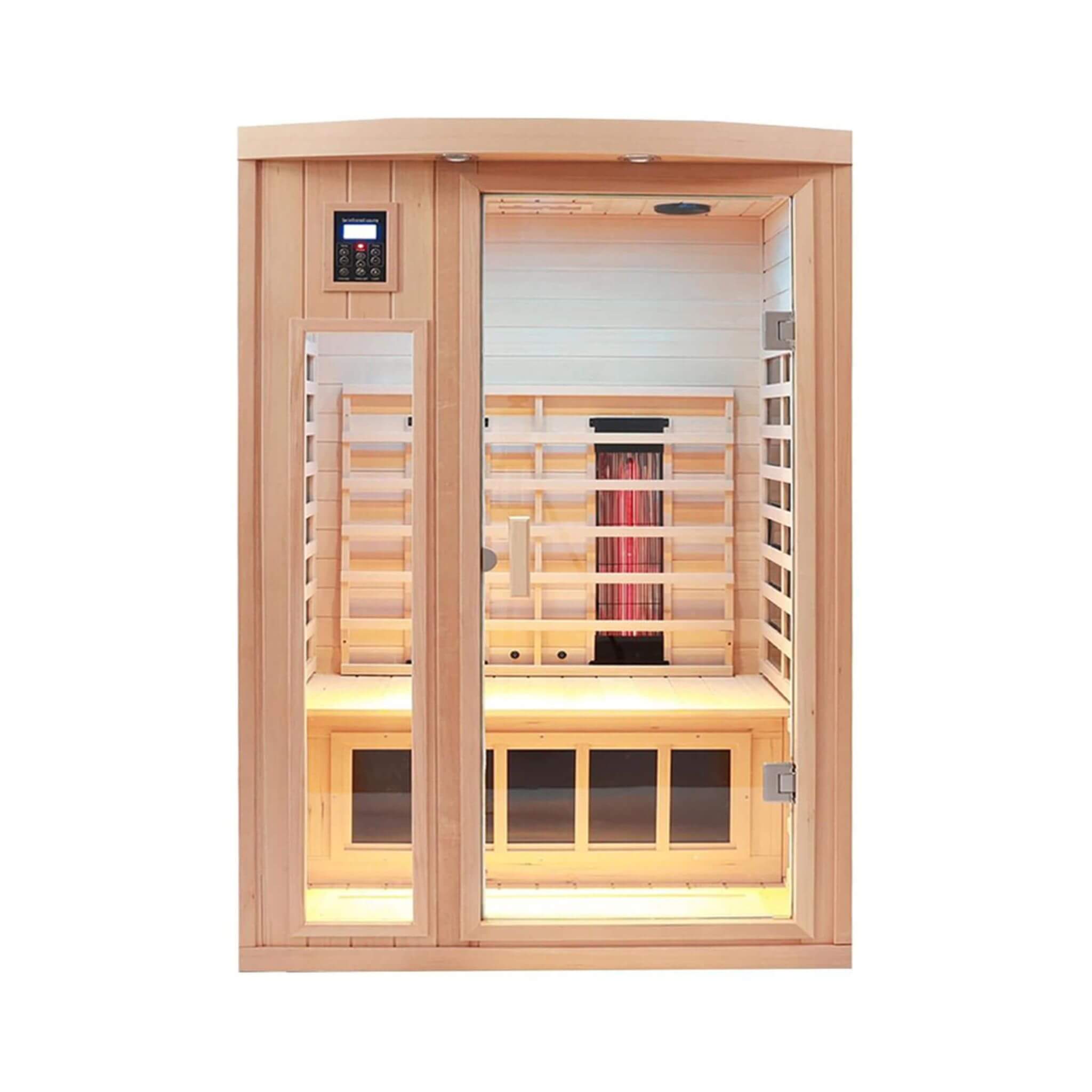 Thermora Orien Premium 2-Person Low EMF FAR-Infrared Heat Wood Home Personal Spa Sauna With Ceramic Heaters, 1760W