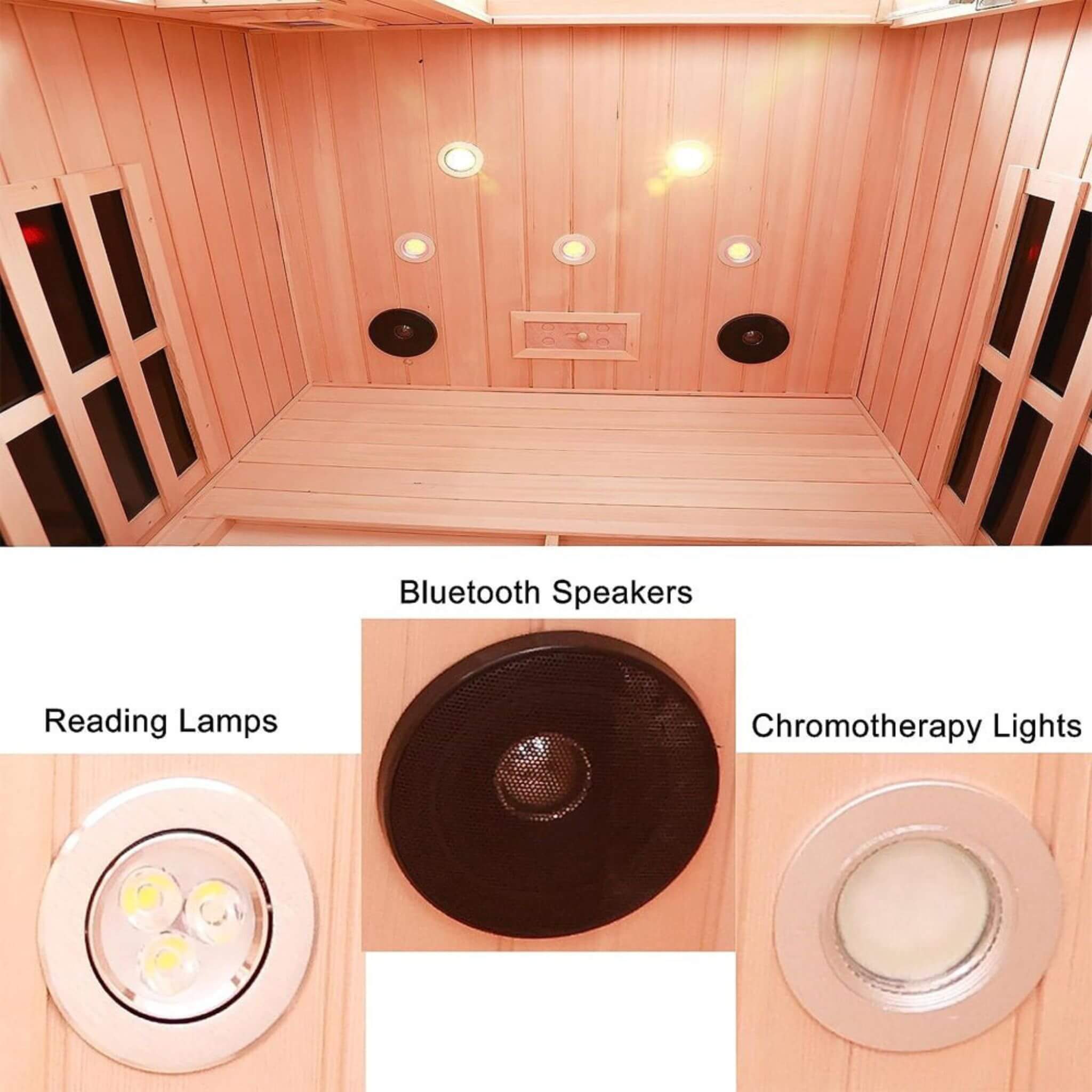 Thermora Orien Premium 2-Person Low EMF FAR-Infrared Heat Wood Home Personal Spa Sauna With Ceramic Heaters, 1760W