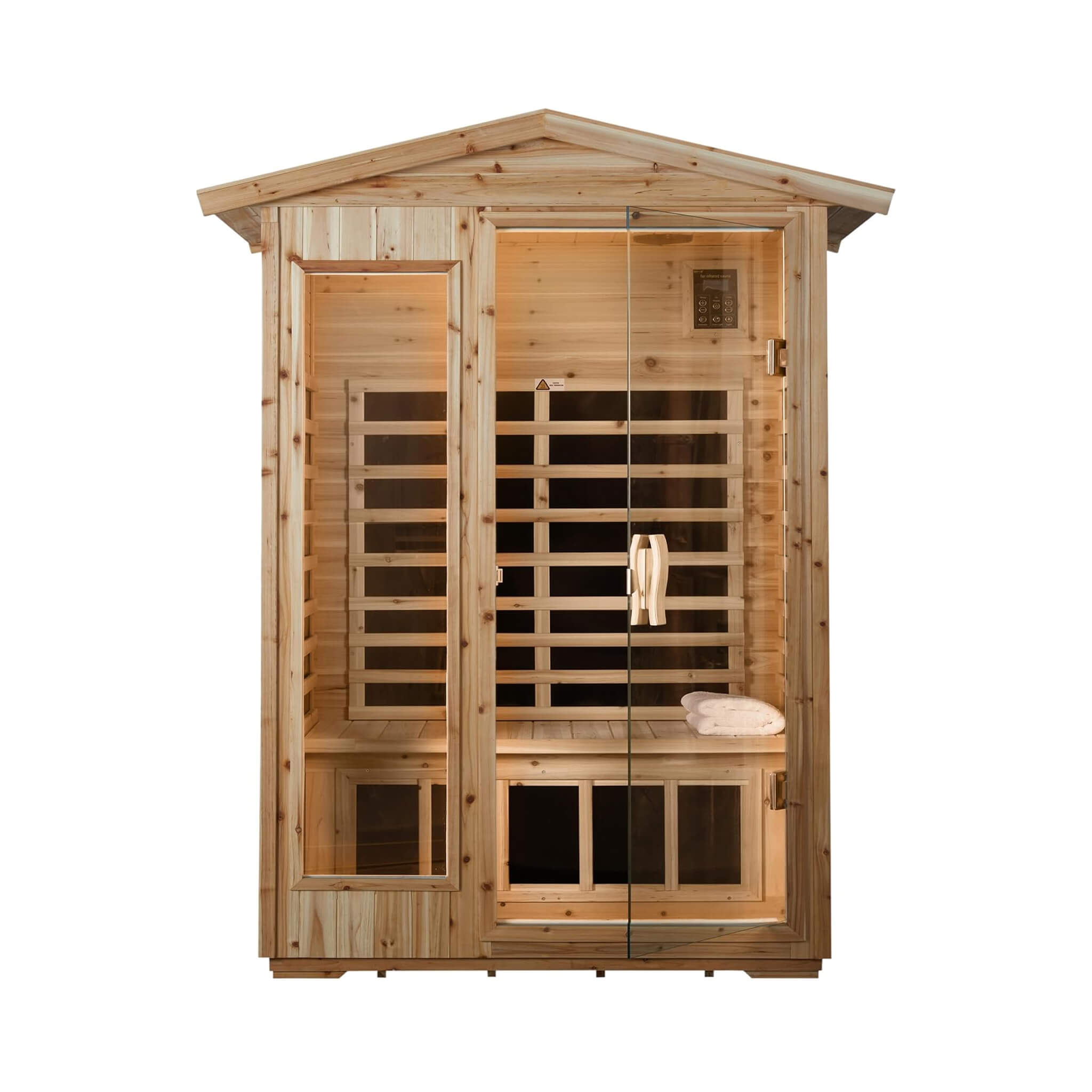 Thermora Vexa Luxury 2-Person Outdoor Low EMF Hemlock Infrared Sauna With Bluetooth And Chromotherapy Light