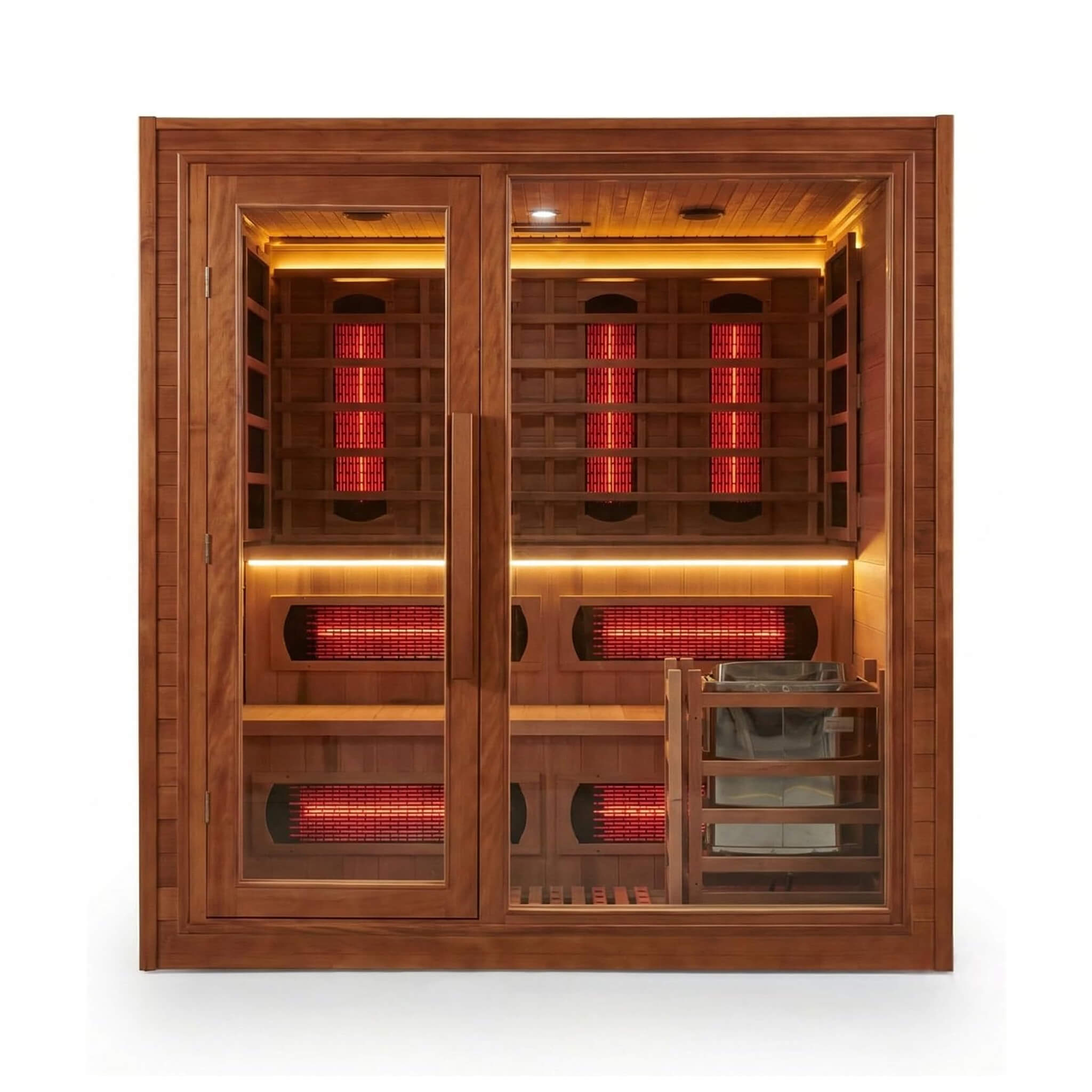 Rövia Elvaria 4-Person Indoor Canadian Red Cedar Infrared And Steam Sauna With 6KW Harvia Heater [Made-To-Order]