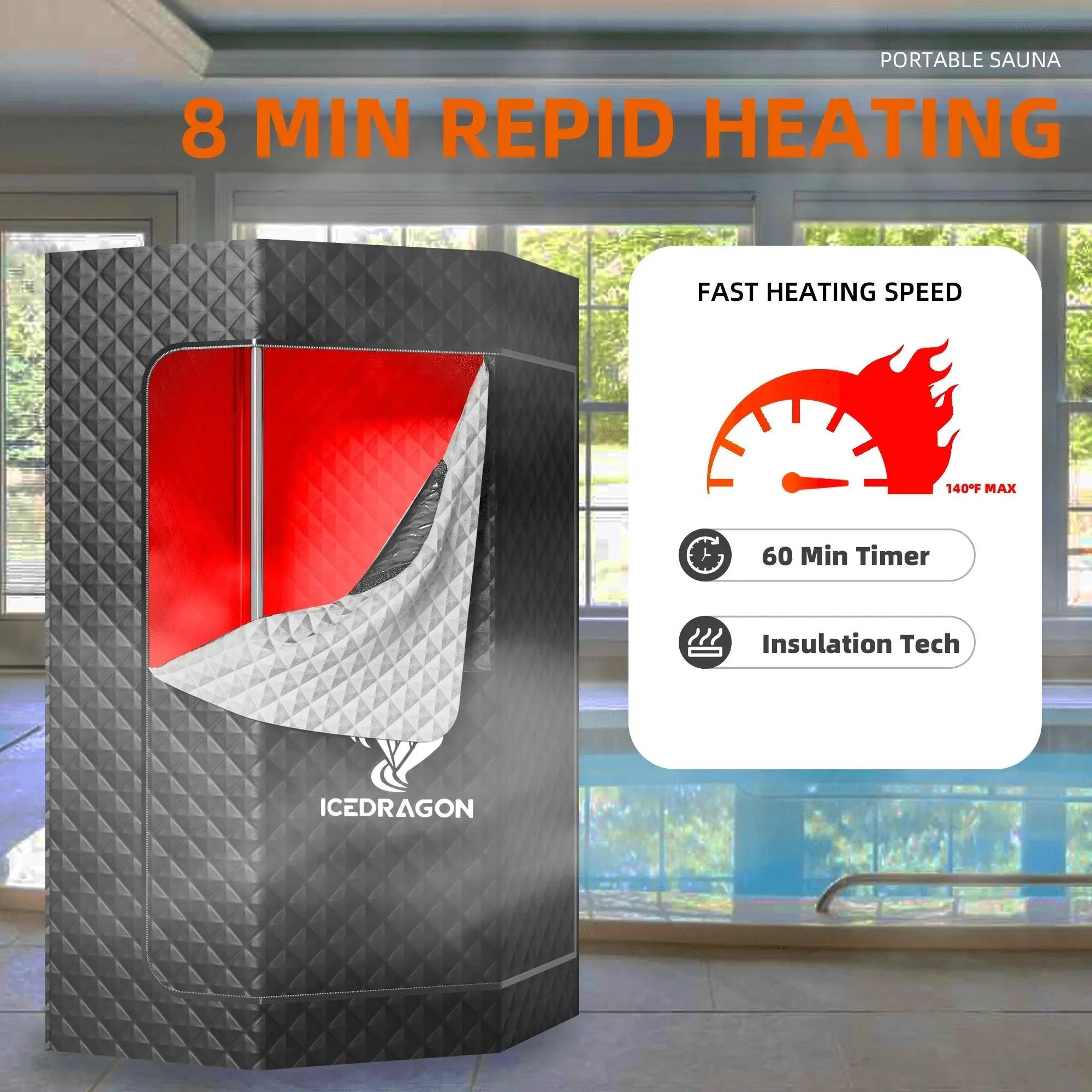 GlowSteam™  Red Light Portable Steam Sauna