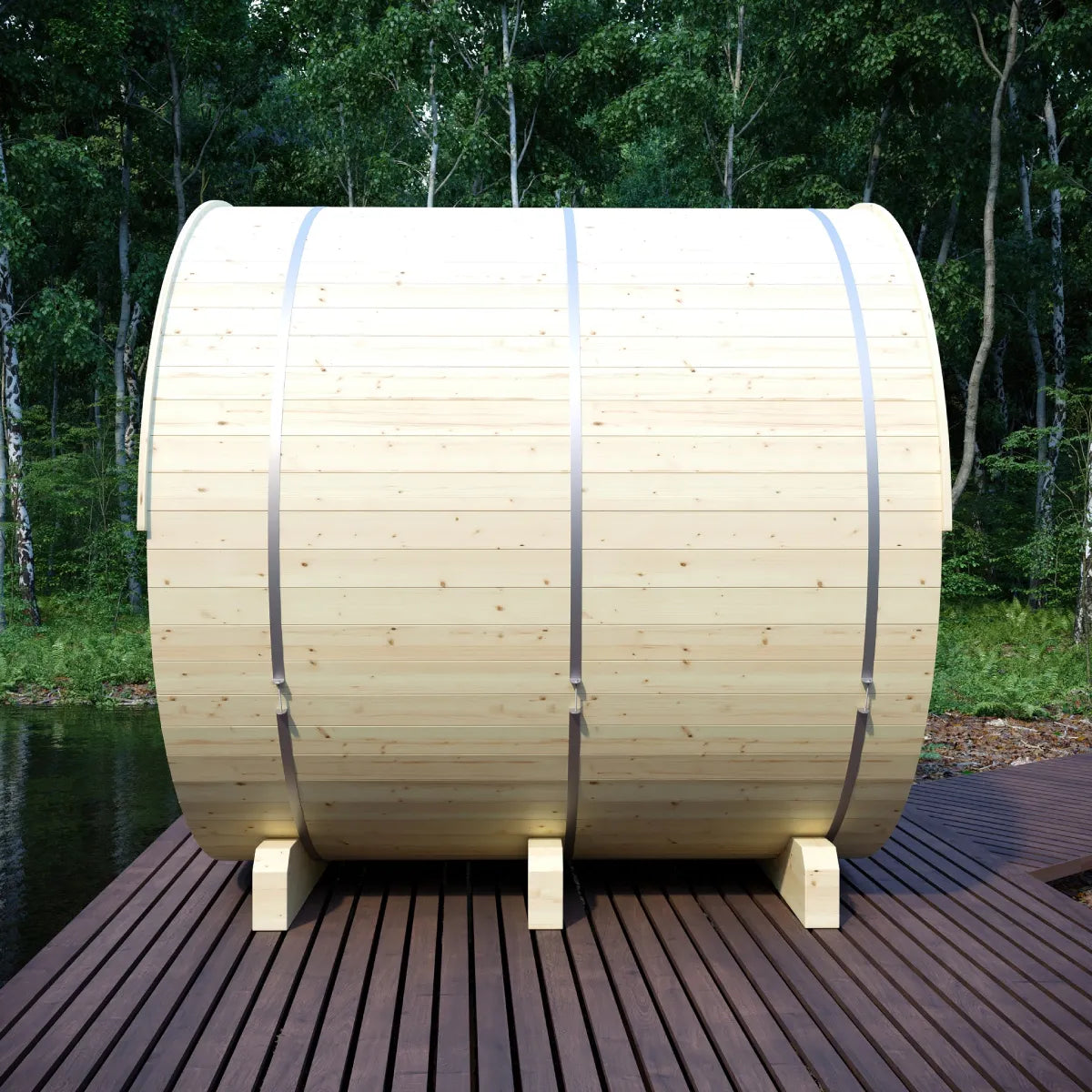 Helsinki Finnish Barrel Sauna with Terrace and WiFi Heater