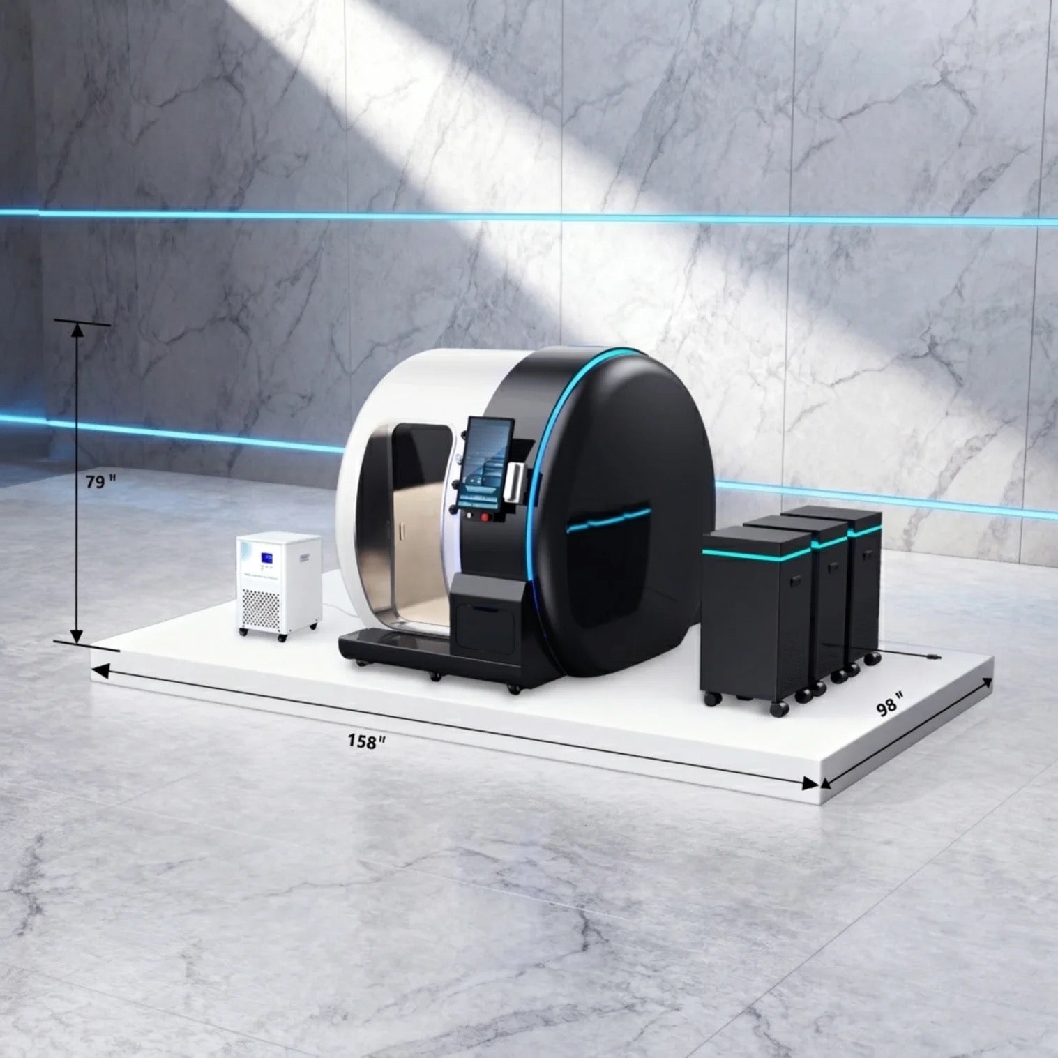 Oxyair 2.0ATA Hard Shell HBOT Hyperbaric Chamber — Dual Seat