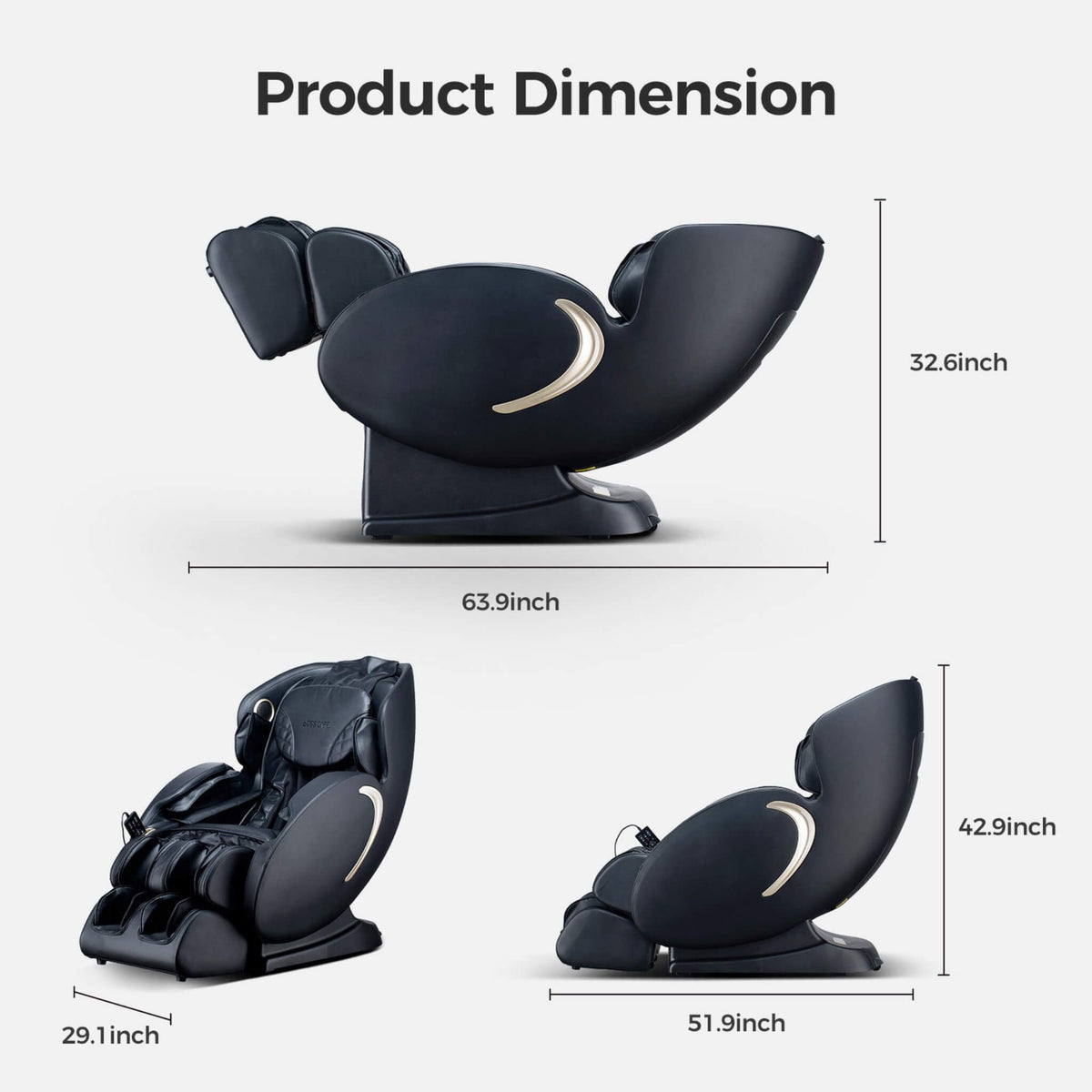 Bosscare Full Body 3D Zero Gravity Shiatsu Recliner Massage Chair With App - photo 10