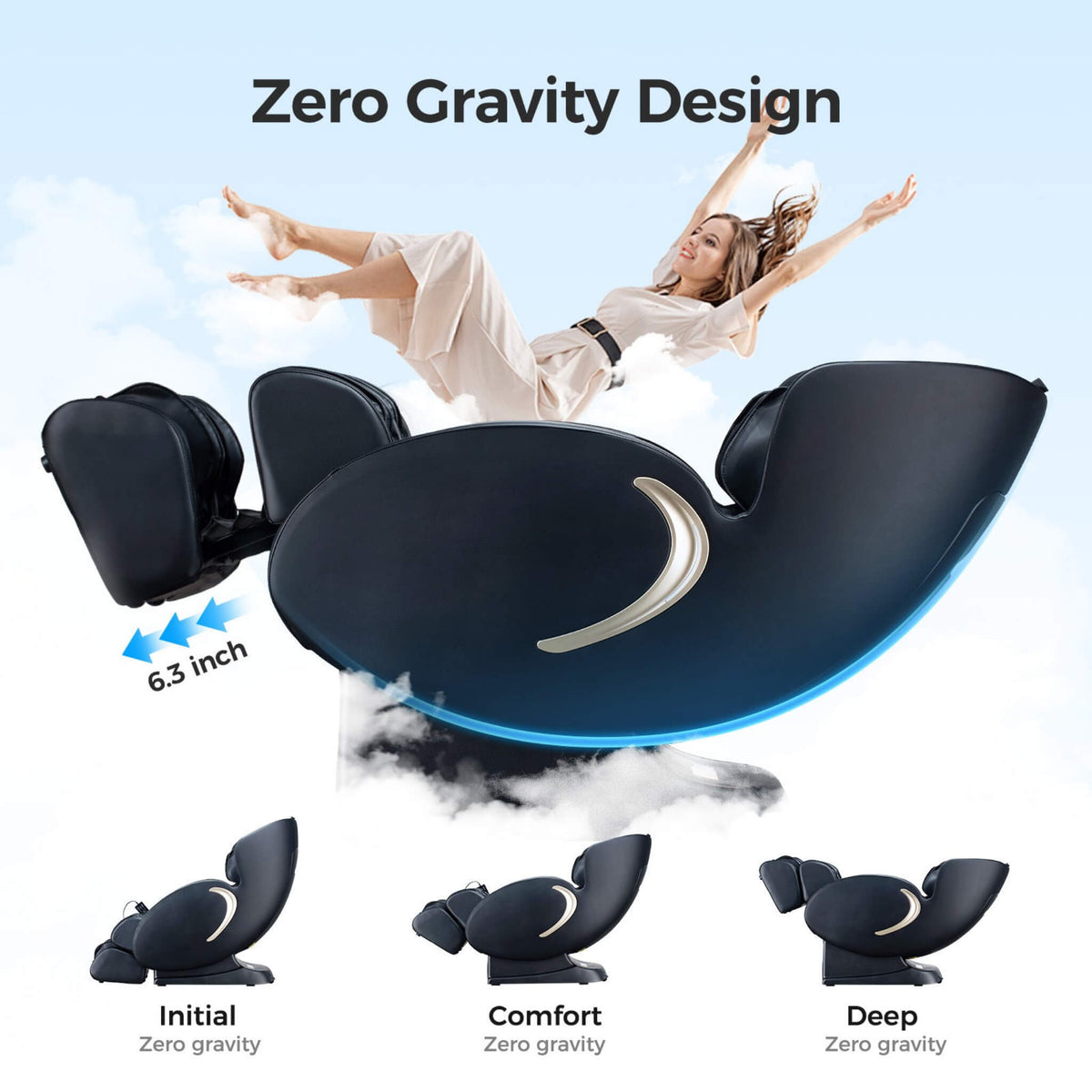 Bosscare Full Body 3D Zero Gravity Shiatsu Recliner Massage Chair With App - photo 6