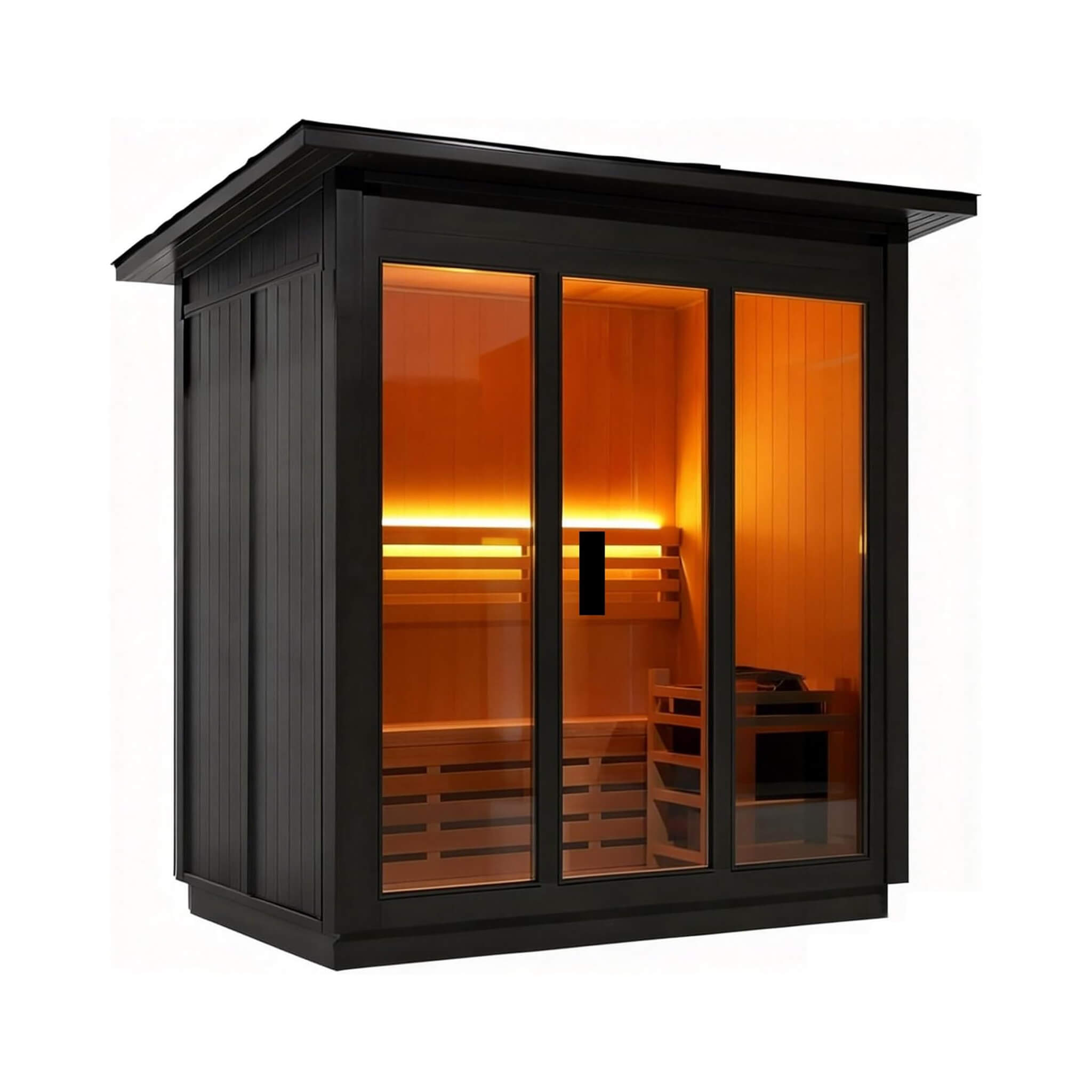 Custom 4-Person Luxury Spruce Outdoor Steam Sauna With Heater and Stones