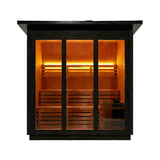 Custom 8-Person Luxury Canadian Hemlock Outdoor Steam Sauna With Heater and Stones