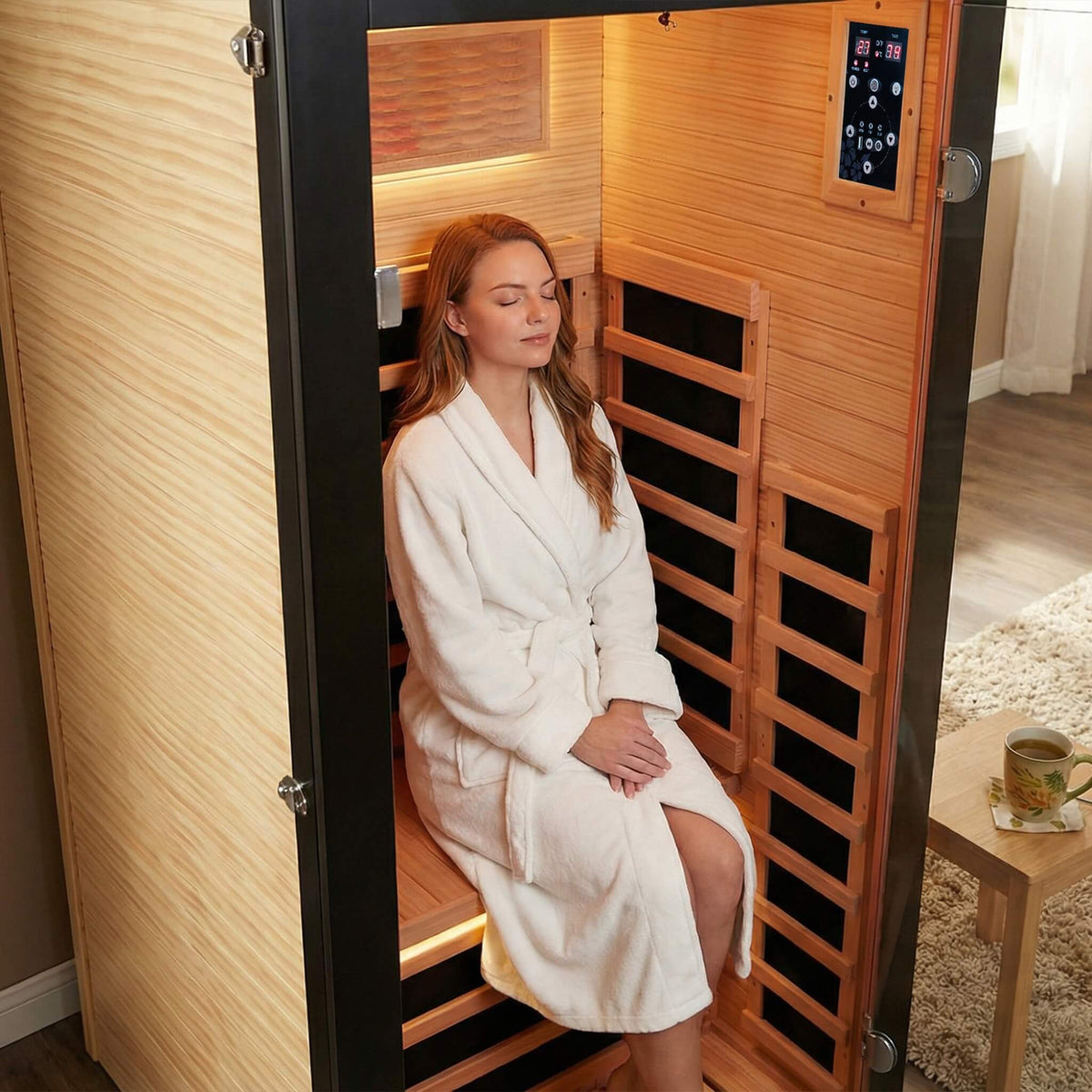 Thermora Solara Single-Person Chilean Pine Infrared Sauna Cabin