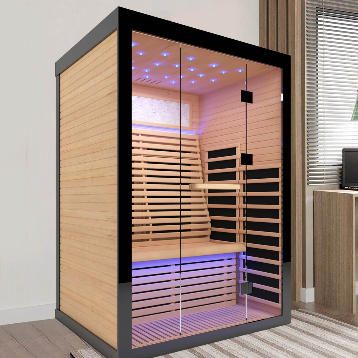 Thermora Flux Luxury 2-Person Canadian Hemlock Wood Far Infrared Home Sauna
