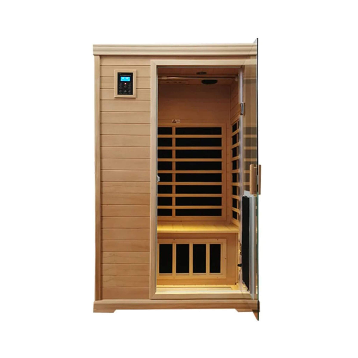 Thermora Ivara Luxury 2-Person Hemlock Wood FAR Infrared Sauna Room W/ Glass Door, 1750W