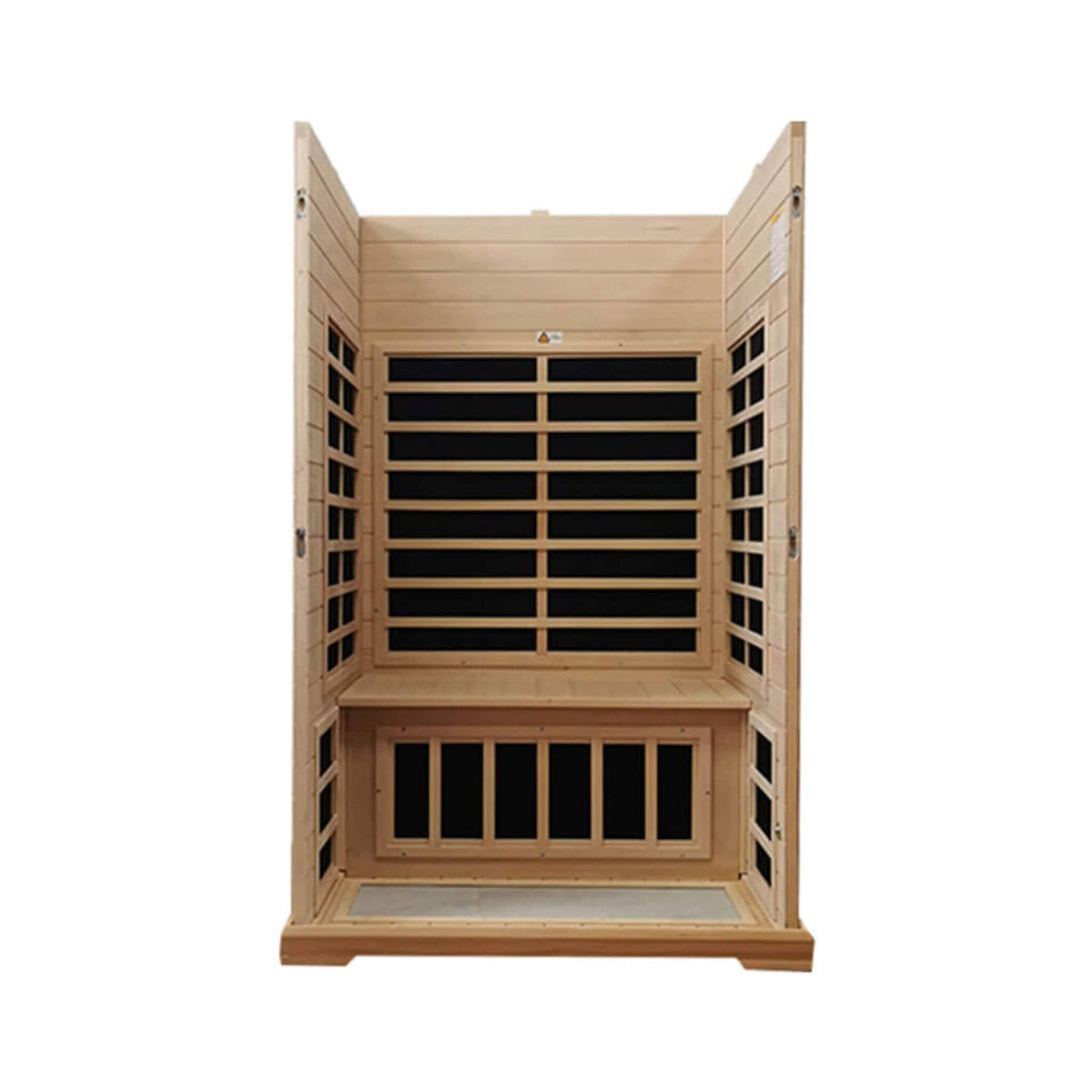 Thermora Ivara Luxury 2-Person Hemlock Wood FAR Infrared Sauna Room W/ Glass Door, 1750W